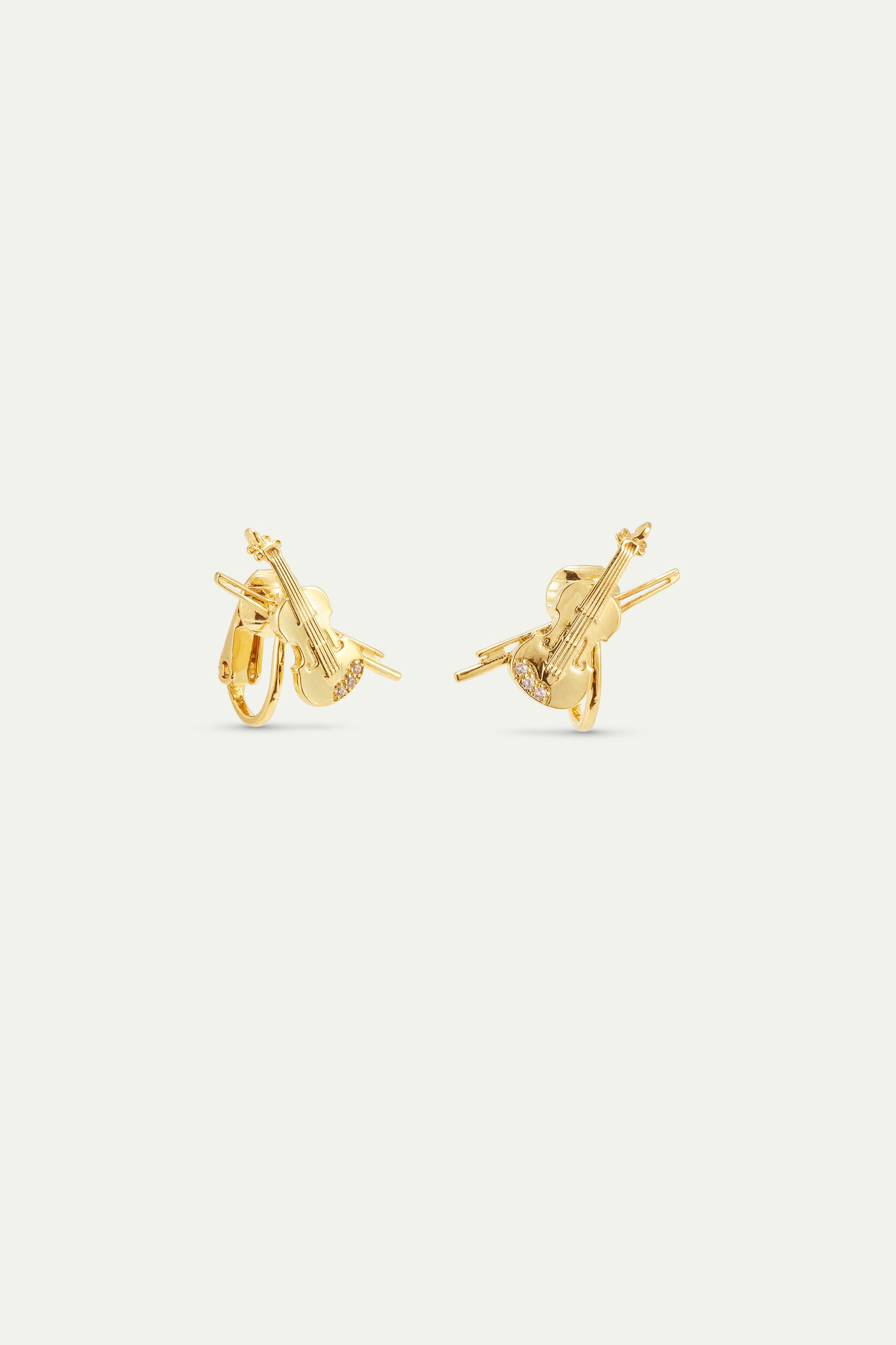 Boucles d'oreilles violoncelle doré
