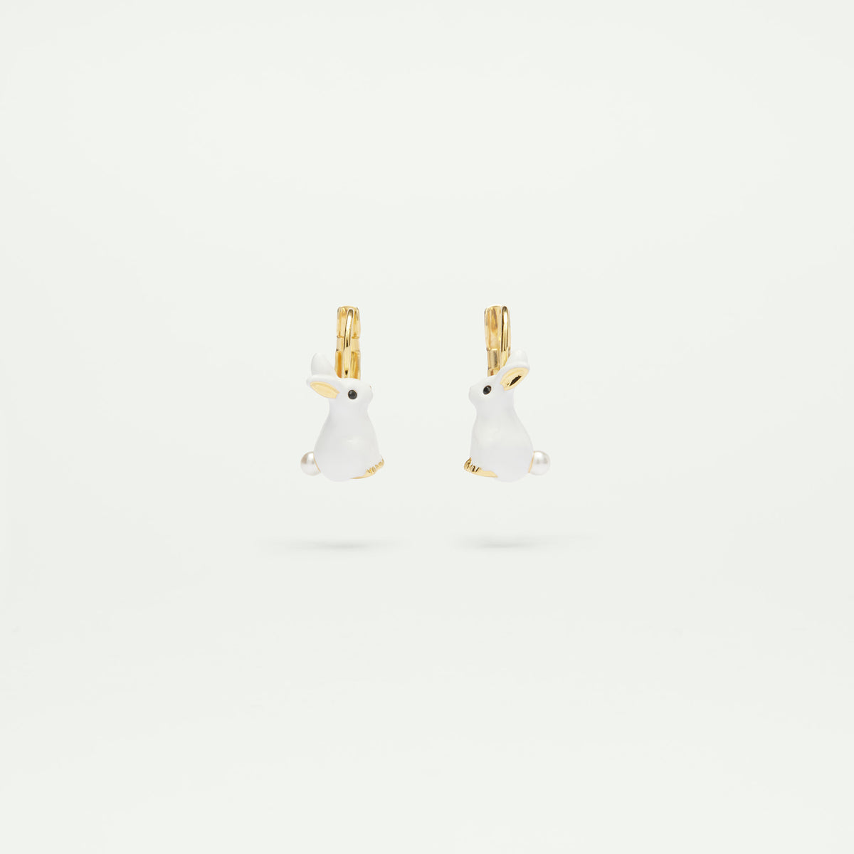 Rabbit and Pearl Sleeper Earrings