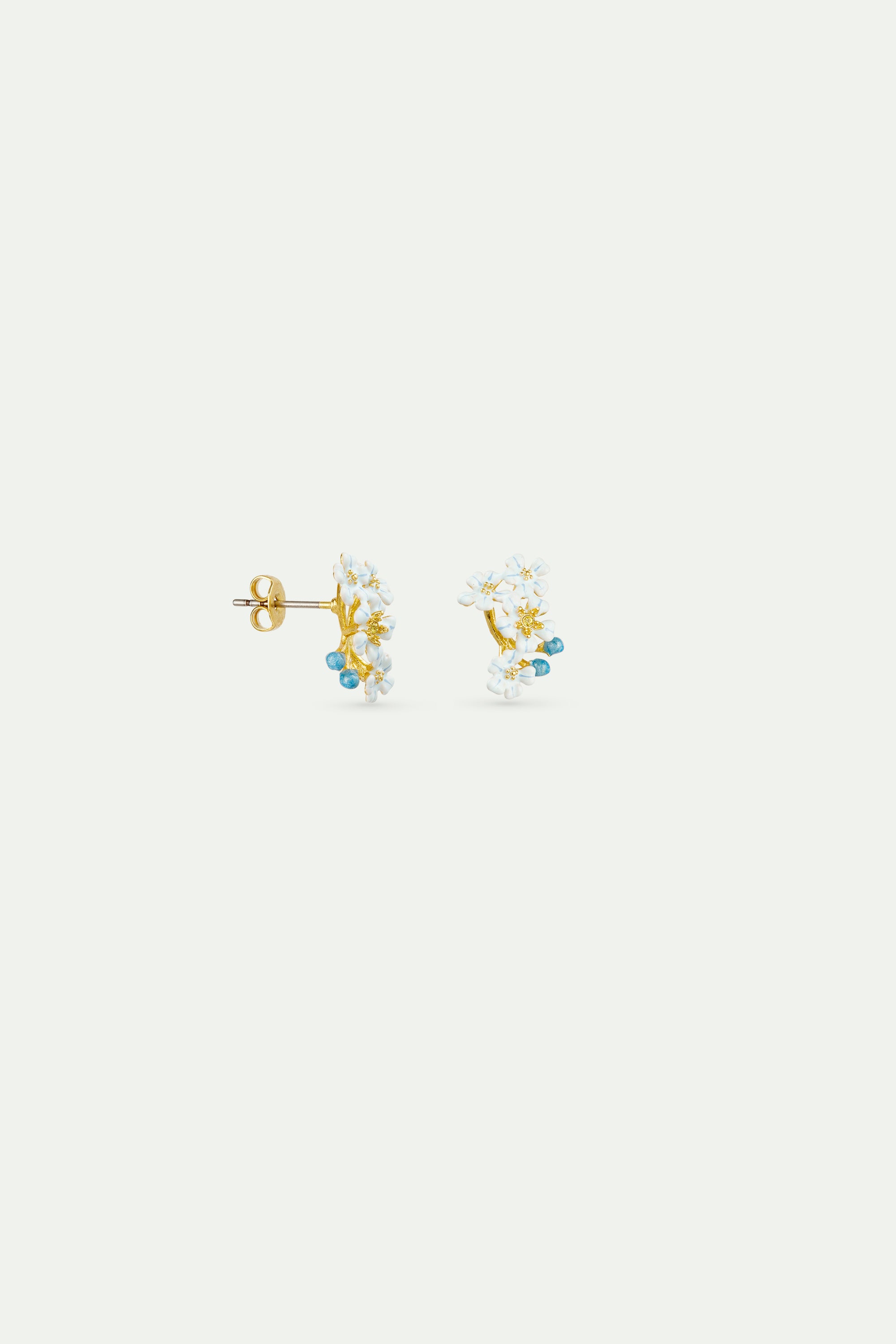 Boucles d'oreilles myosotis bleus