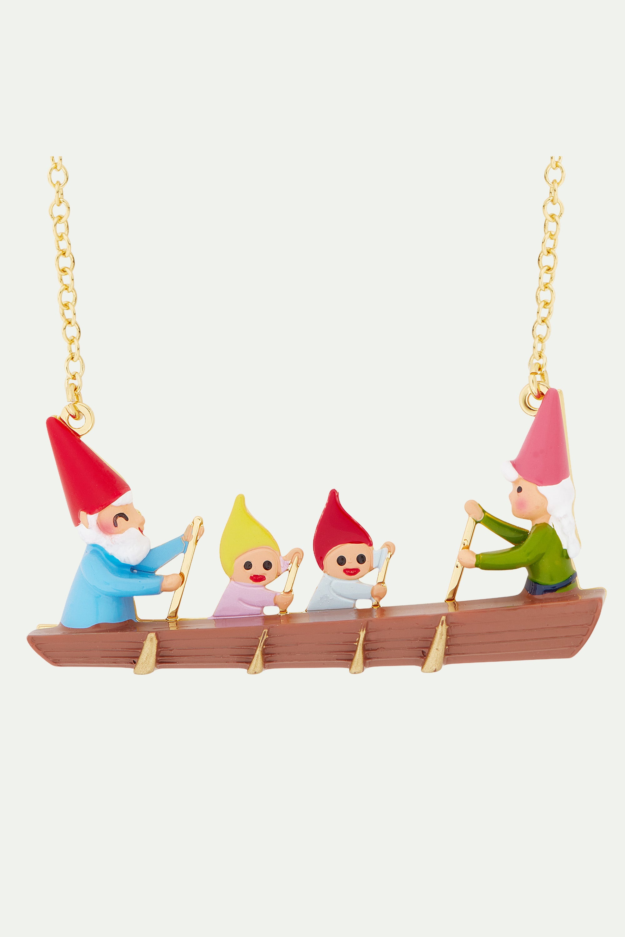 Canoeing Toadstool Family statement necklace