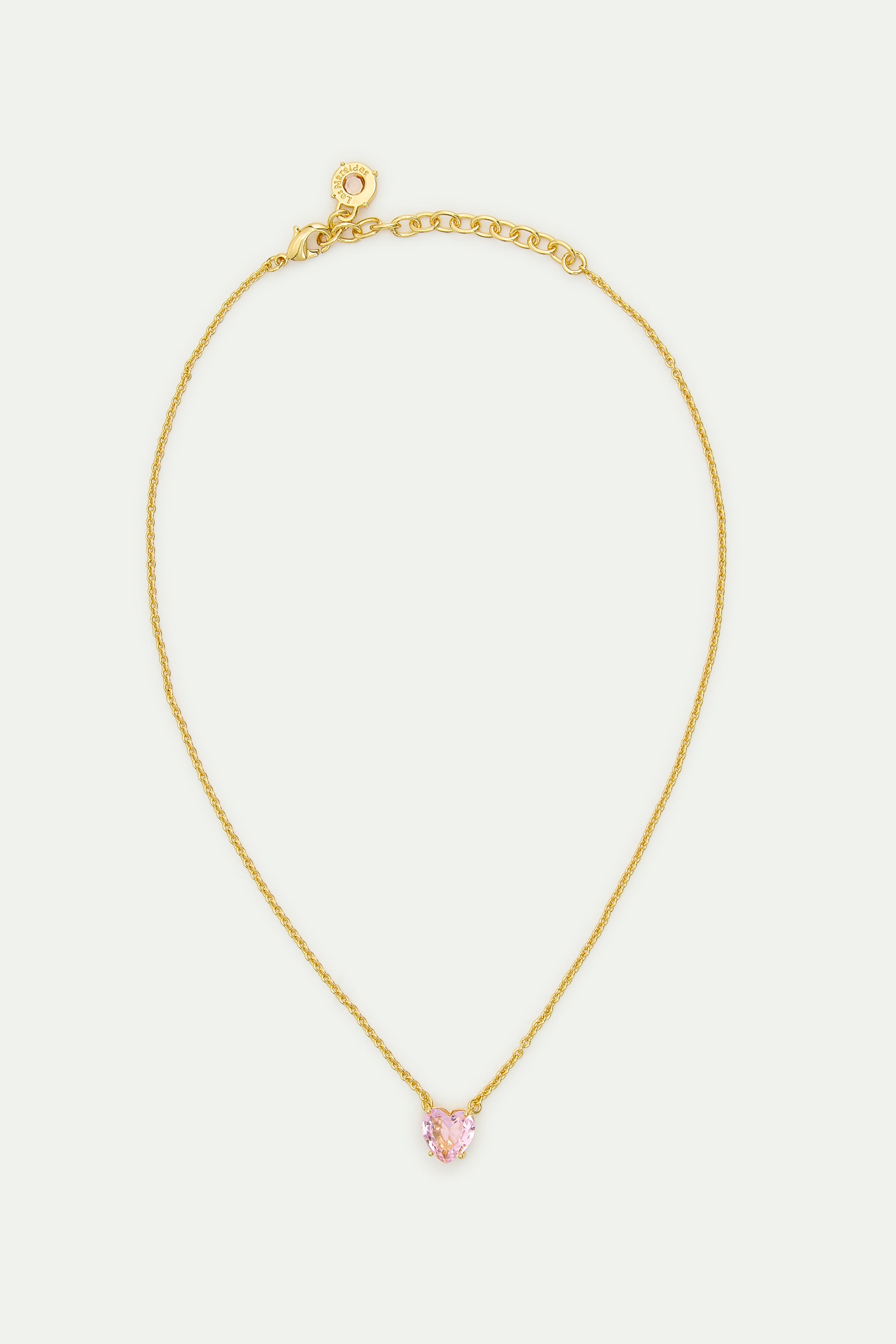 Collier fin pierre cœur La Diamantine Rosa Centifolia