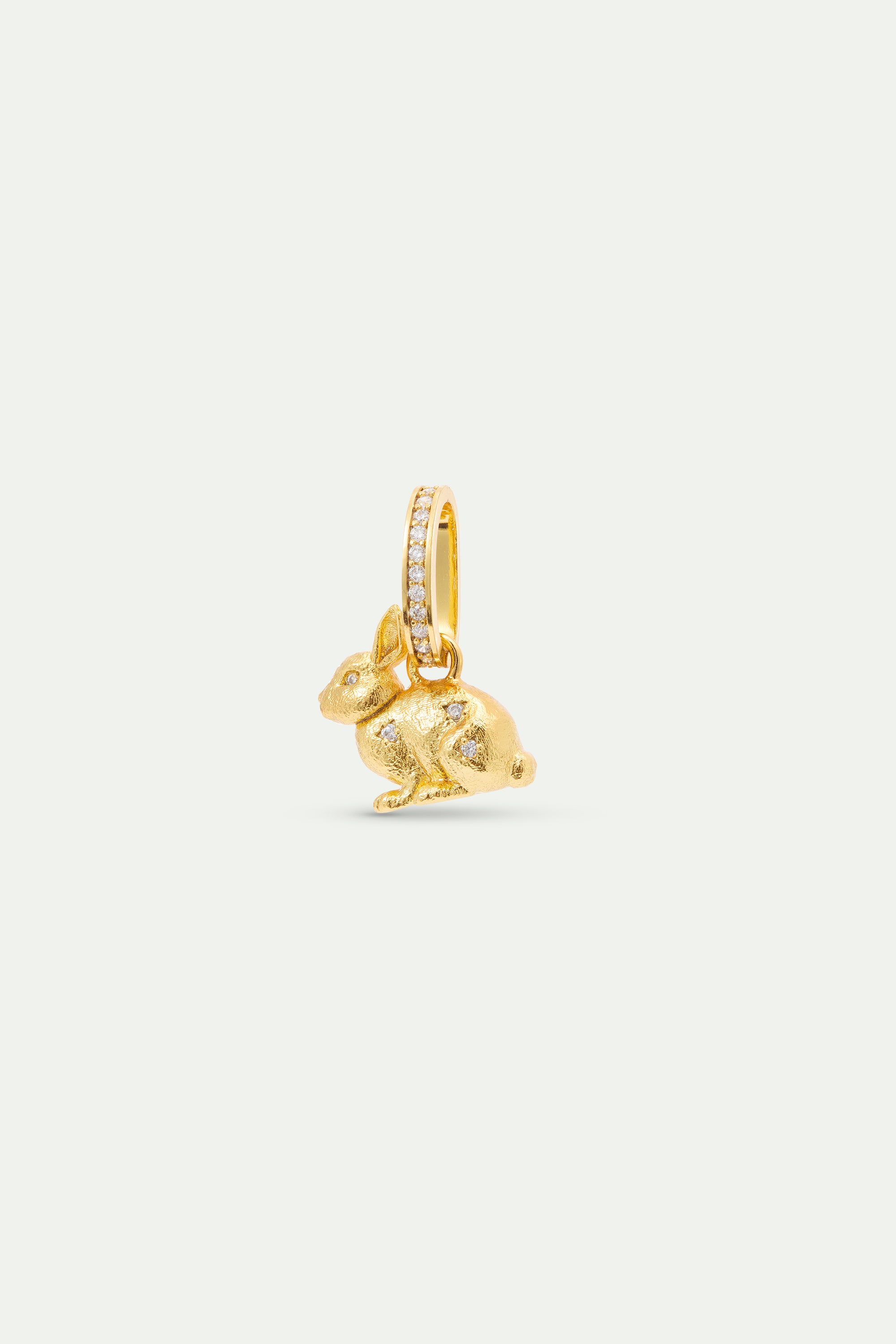 Pendentif Lapin doré et cristaux, Douceur et Sagesse