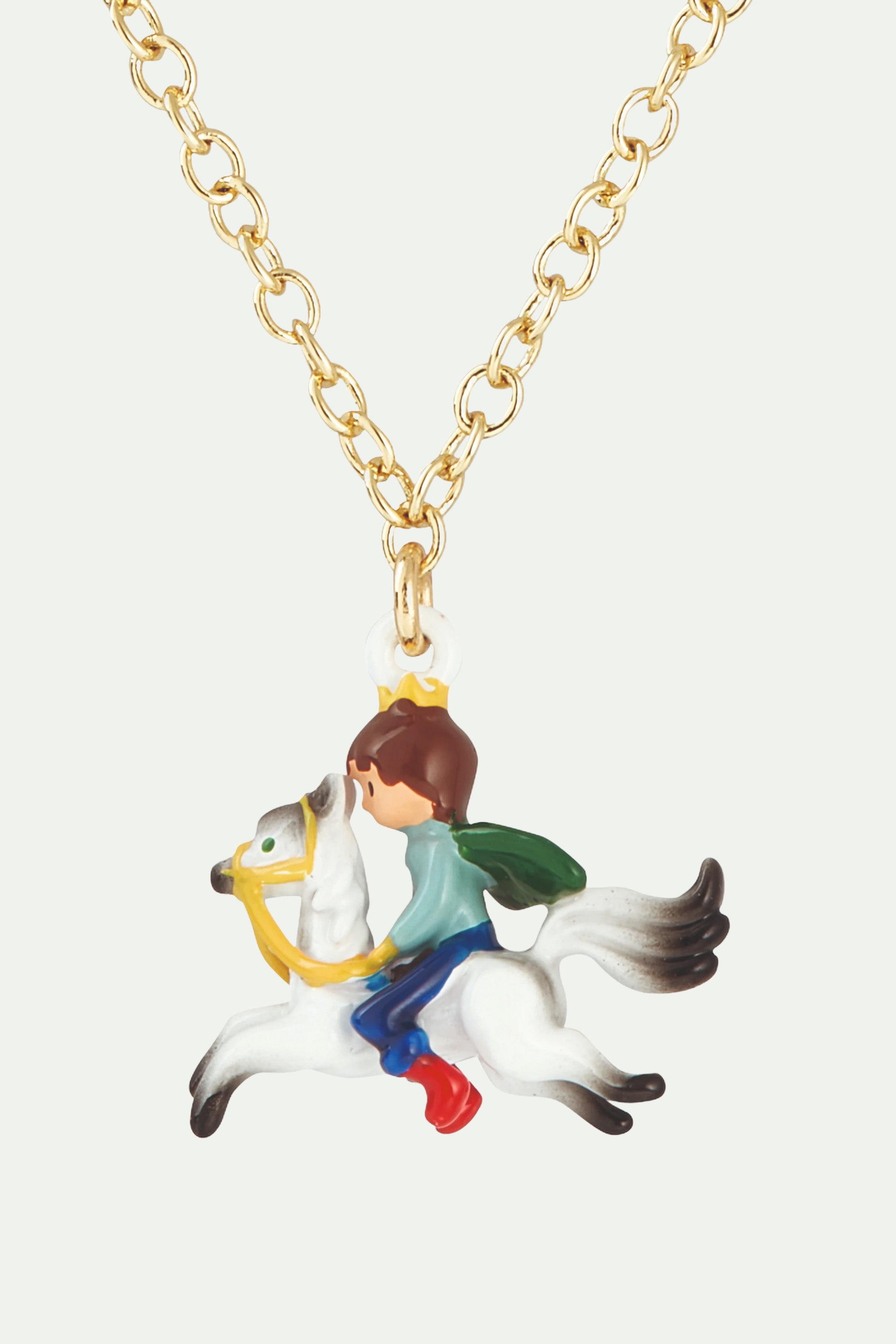 Enchanted hair princess and prince charm necklace