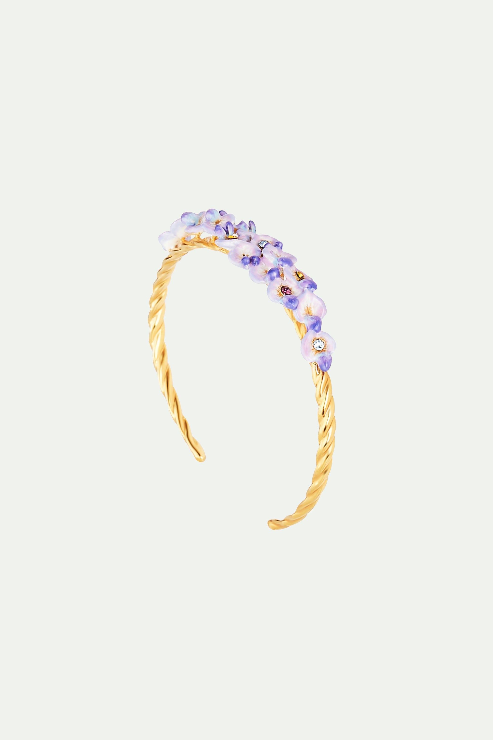 Bracelet jonc fleurs de glycine