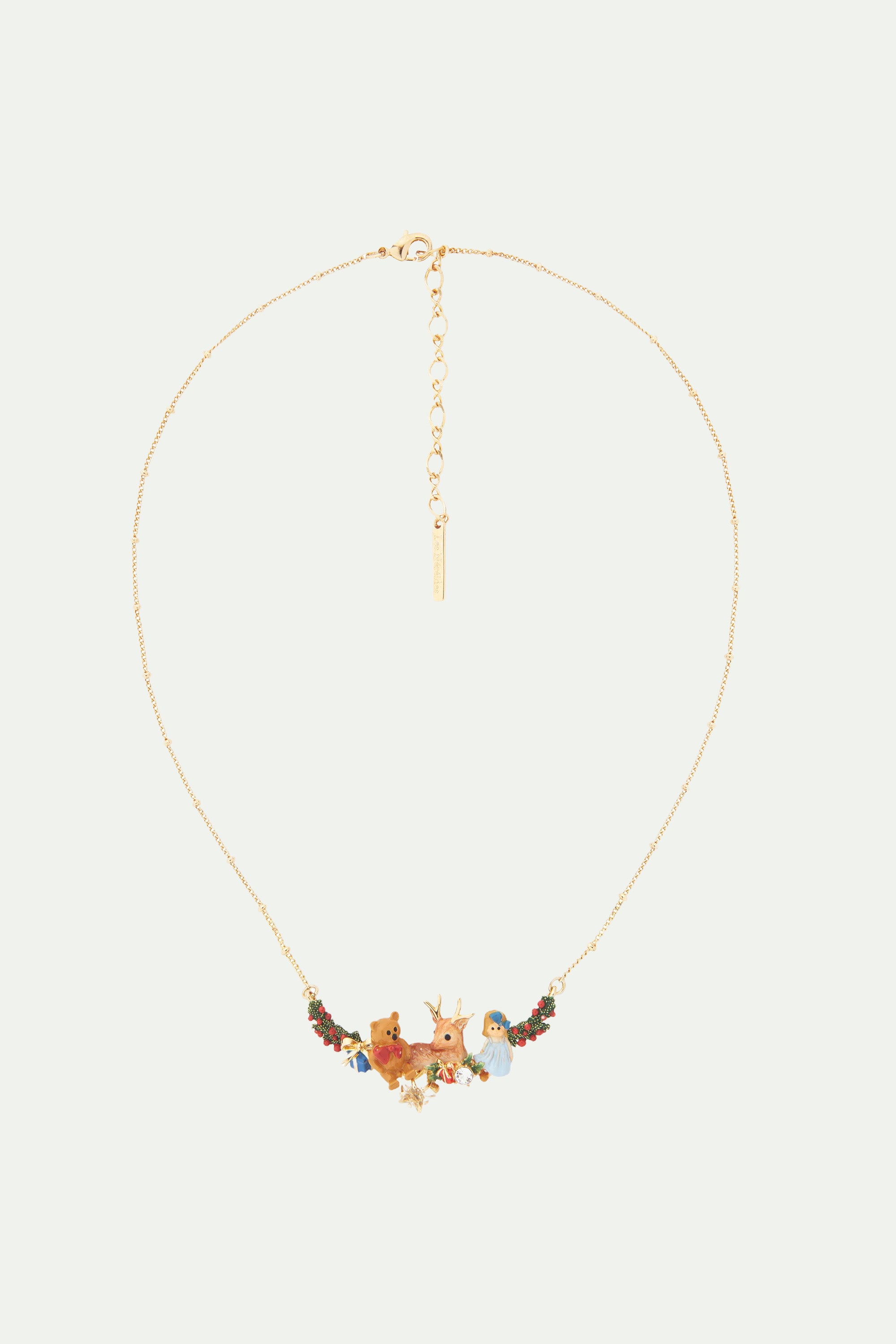 Fawn and christmas gift statement necklace