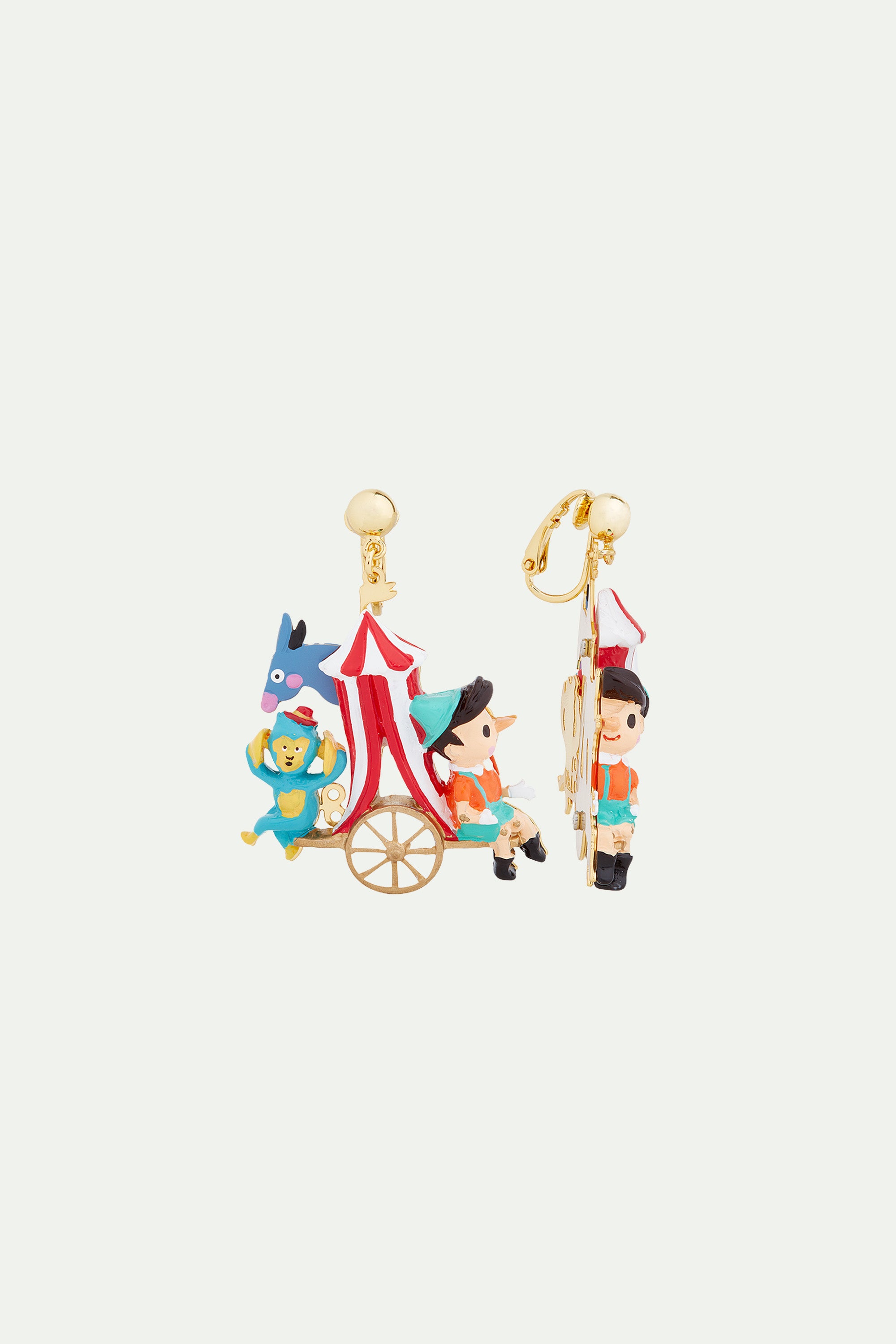 Mobile circus tent clip-on earrings