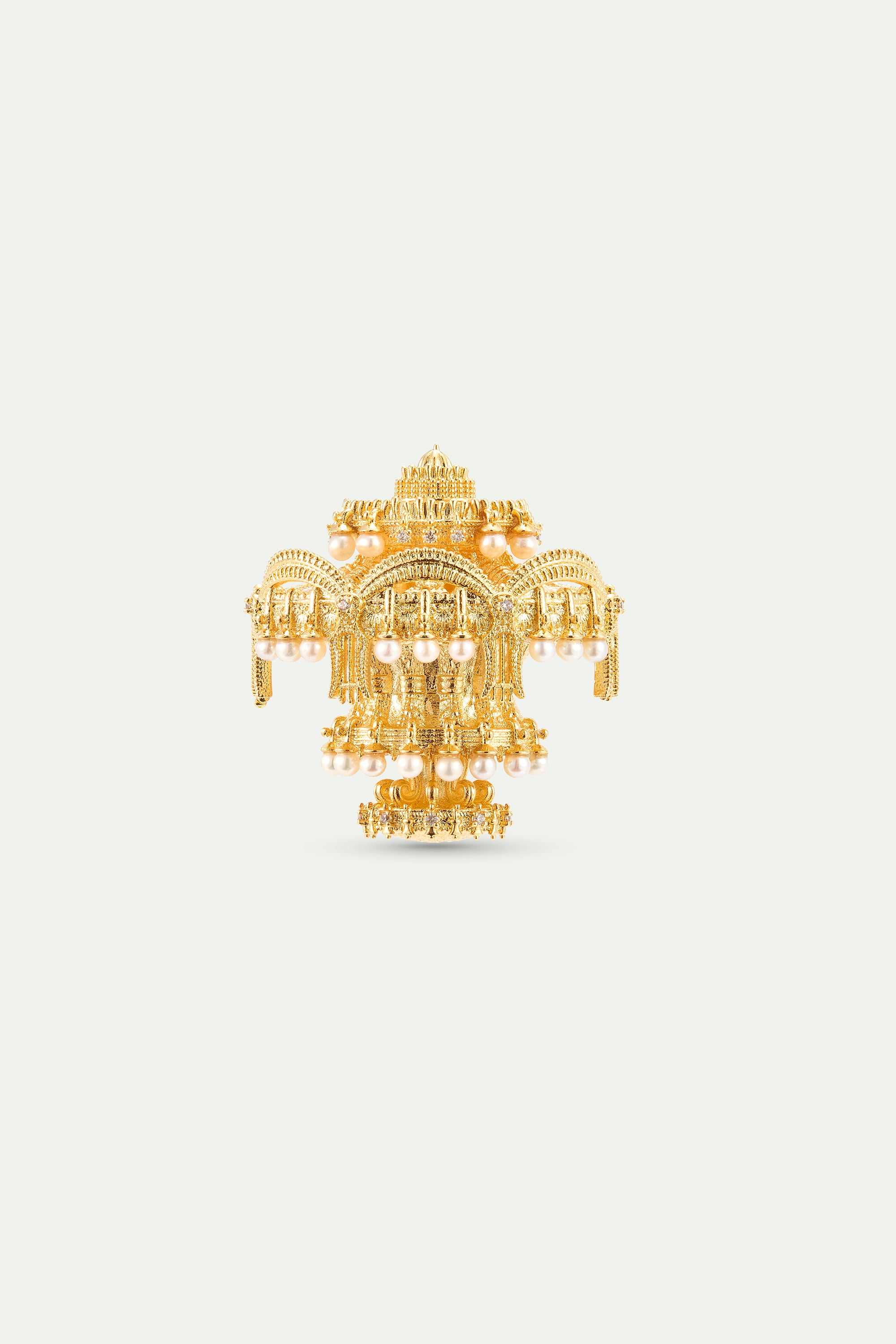 Broche chandelier doré
