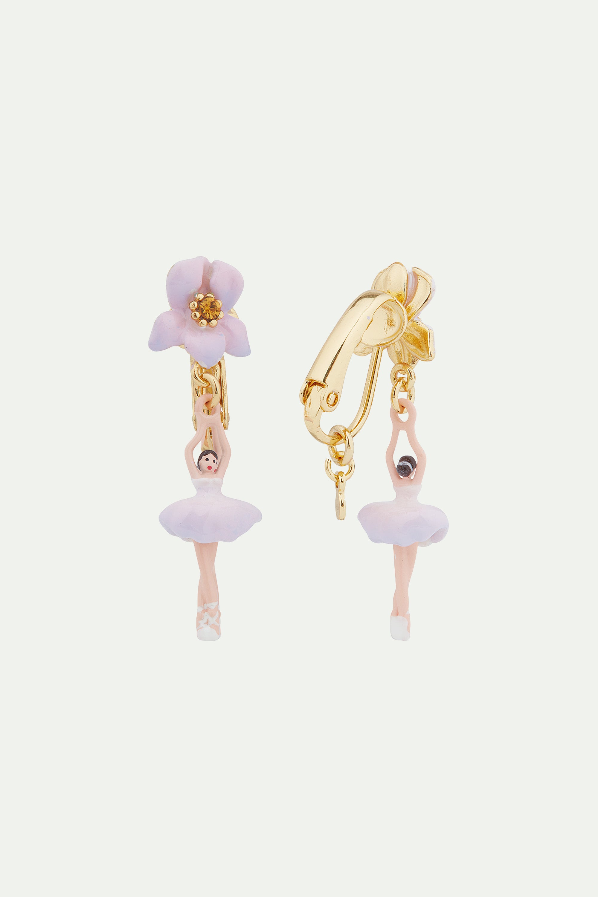 Iris mini ballerina clip-on earrings