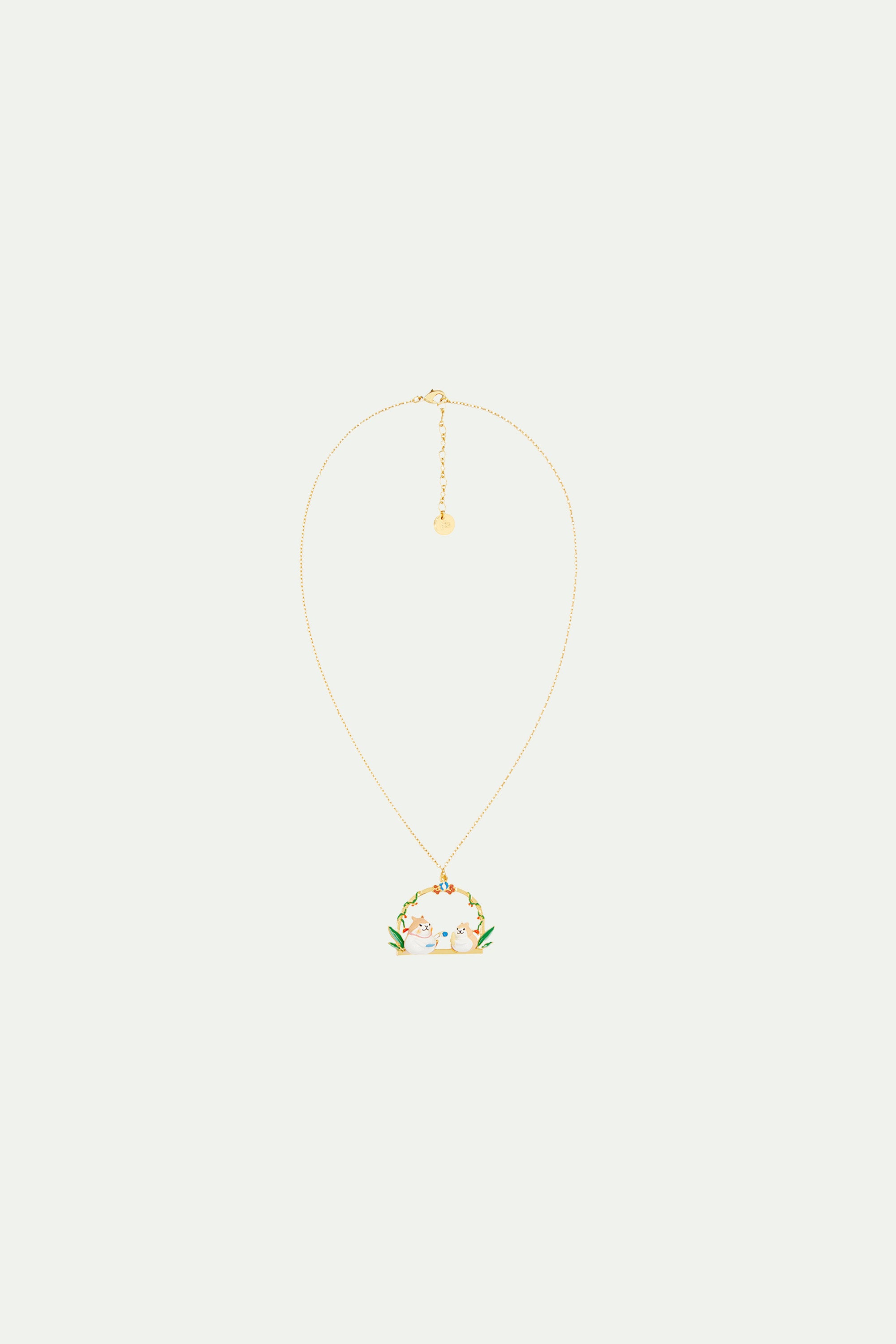 Hamster with a sweet tooth pendant necklace