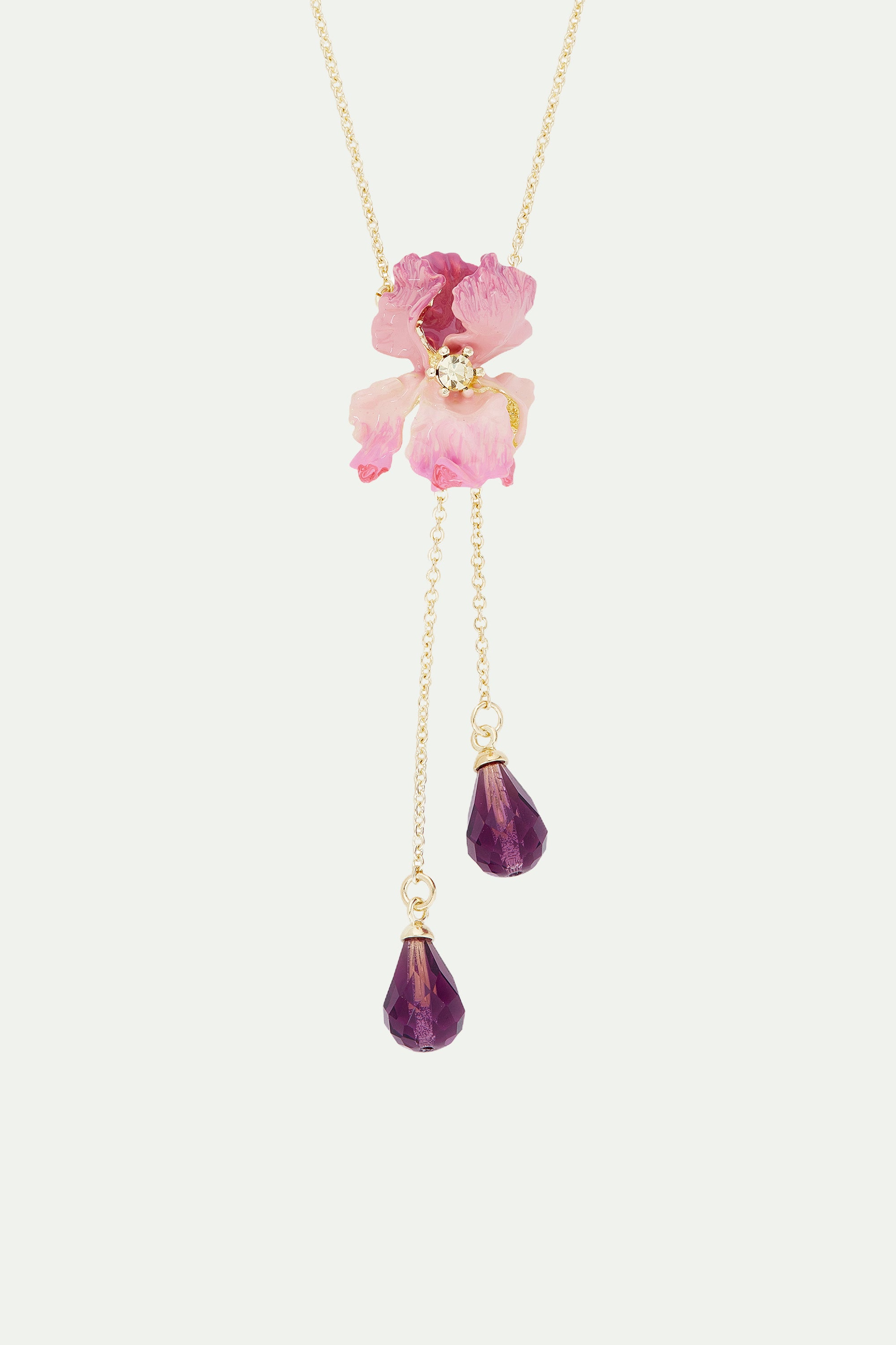 Bearded Iris pendant necklace