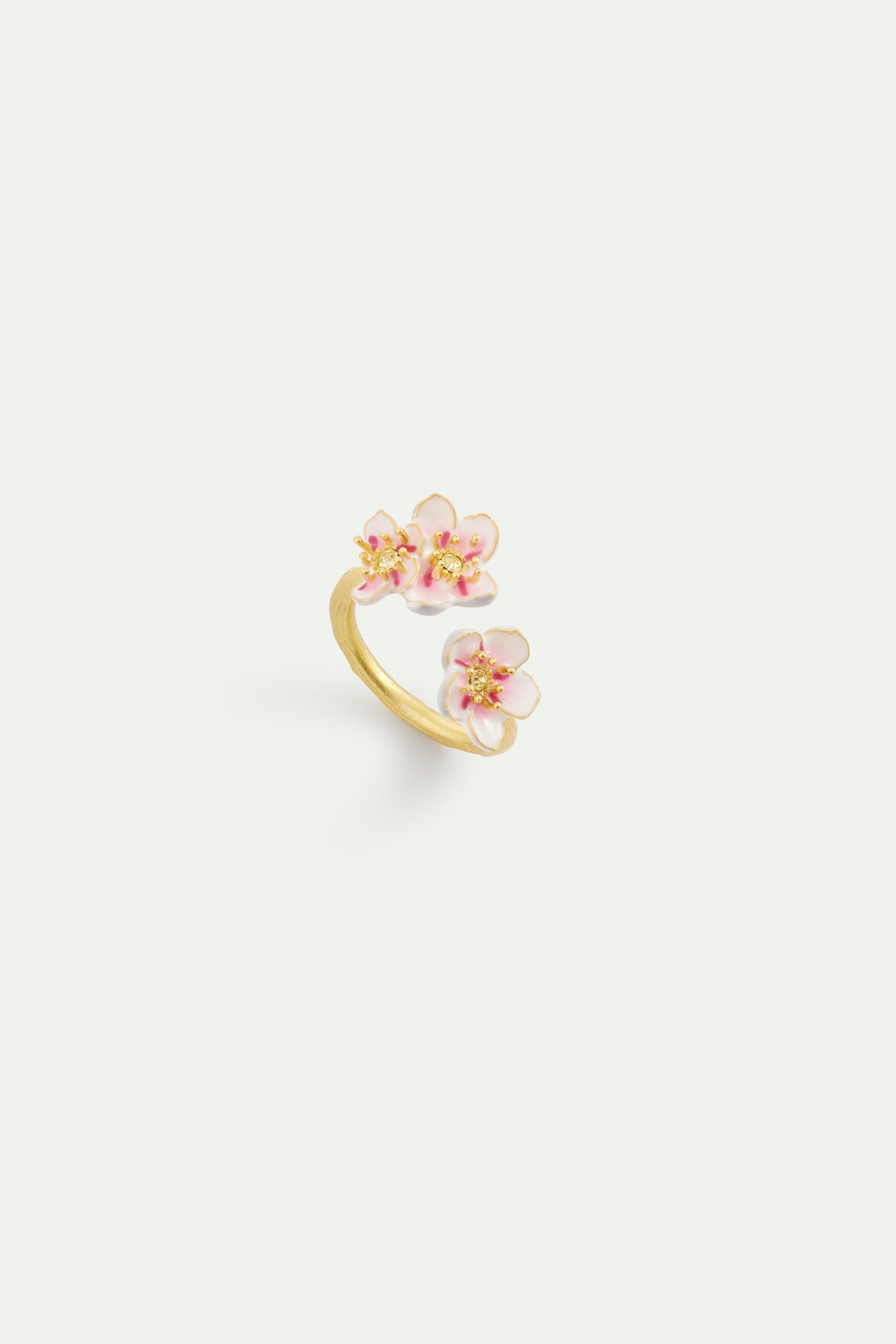 Mini cherry blossom adjustable ring