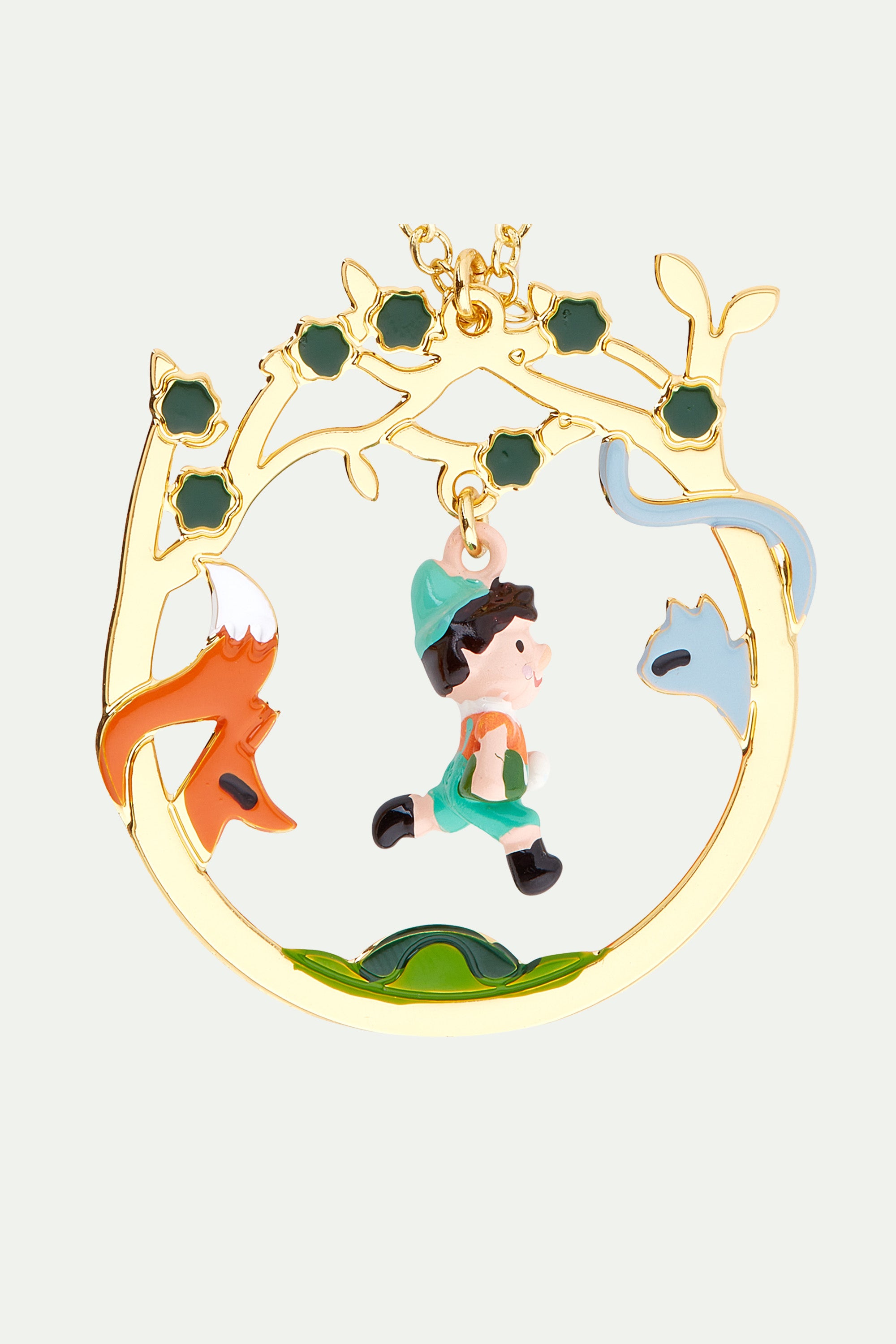 Pinocchio and friends in the forest necklace