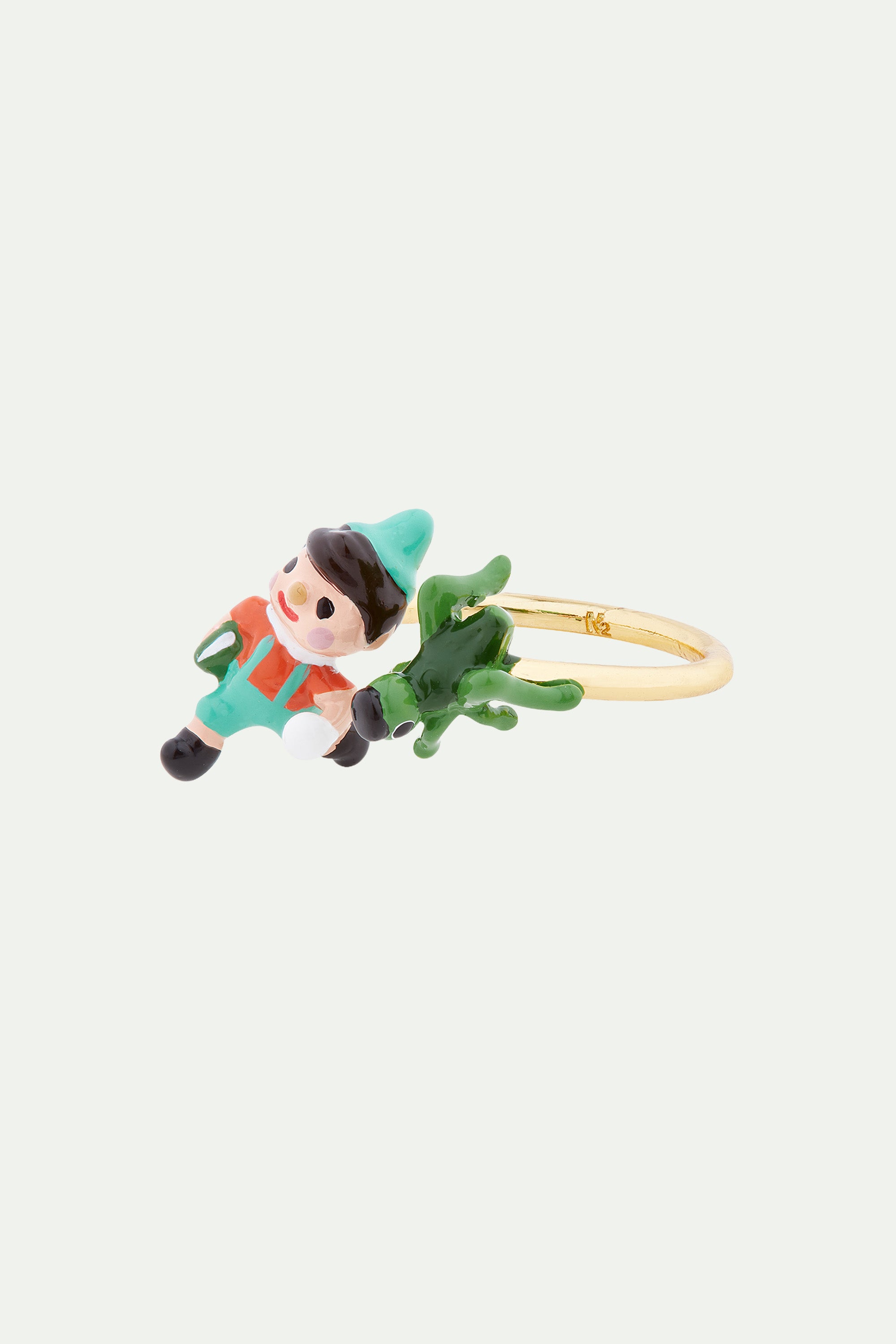 Pinocchio and cricket adjustable ring