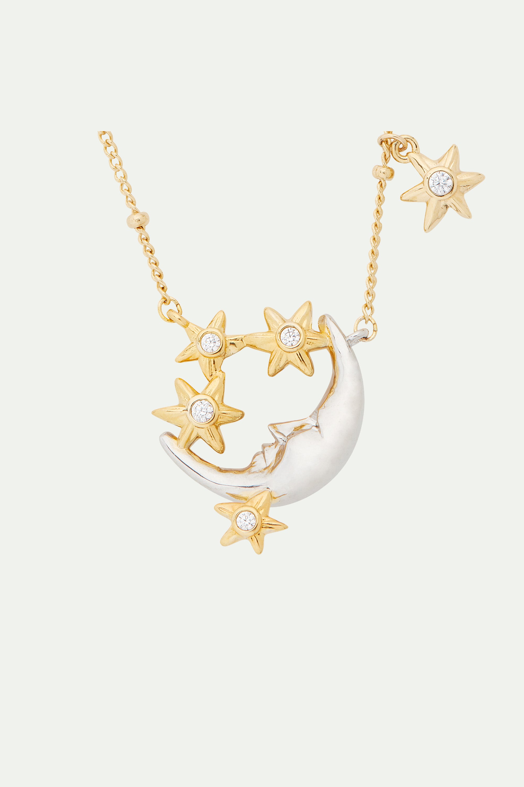 Moon and star pendant necklace