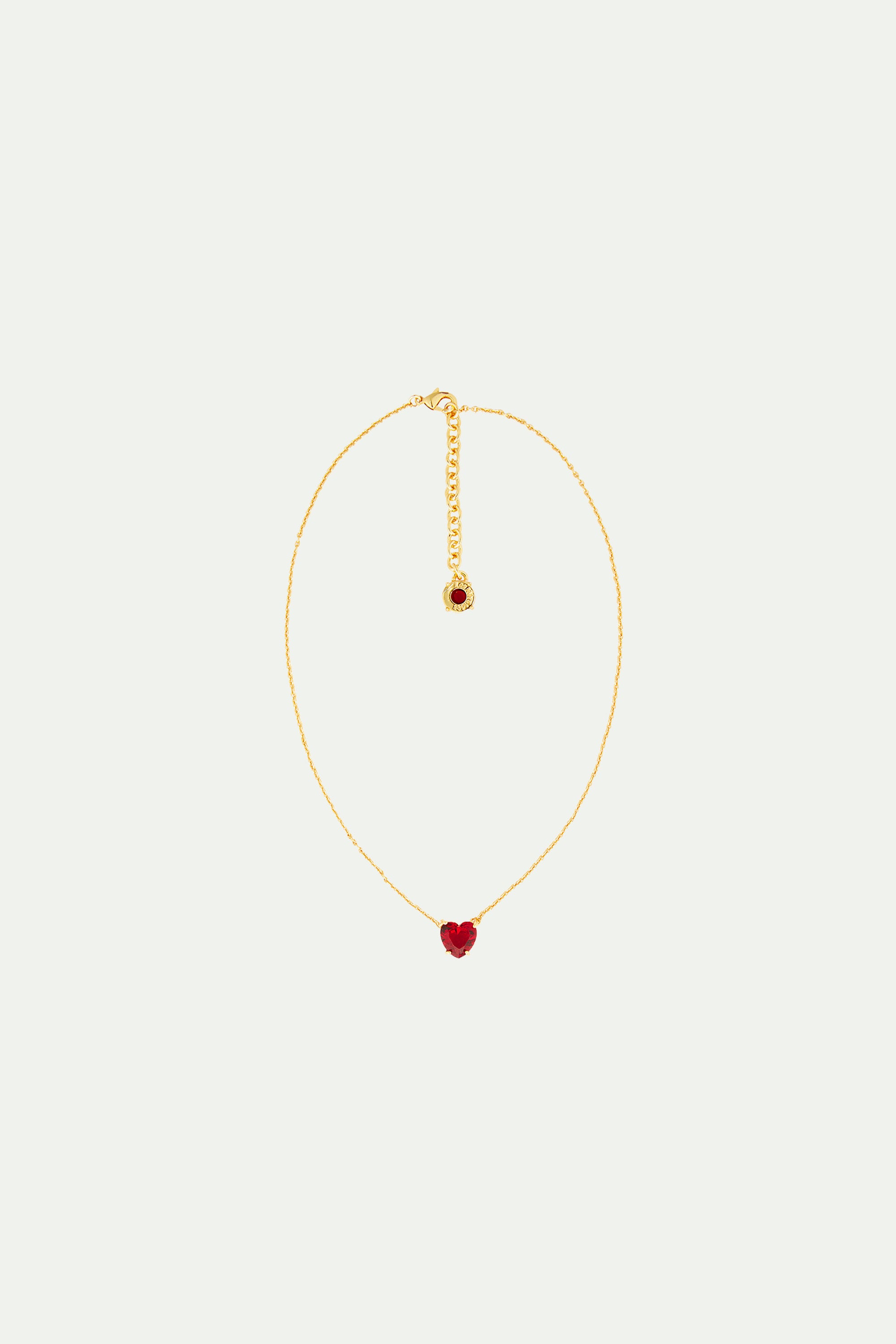 Garnet red diamantine Heart pendant necklace