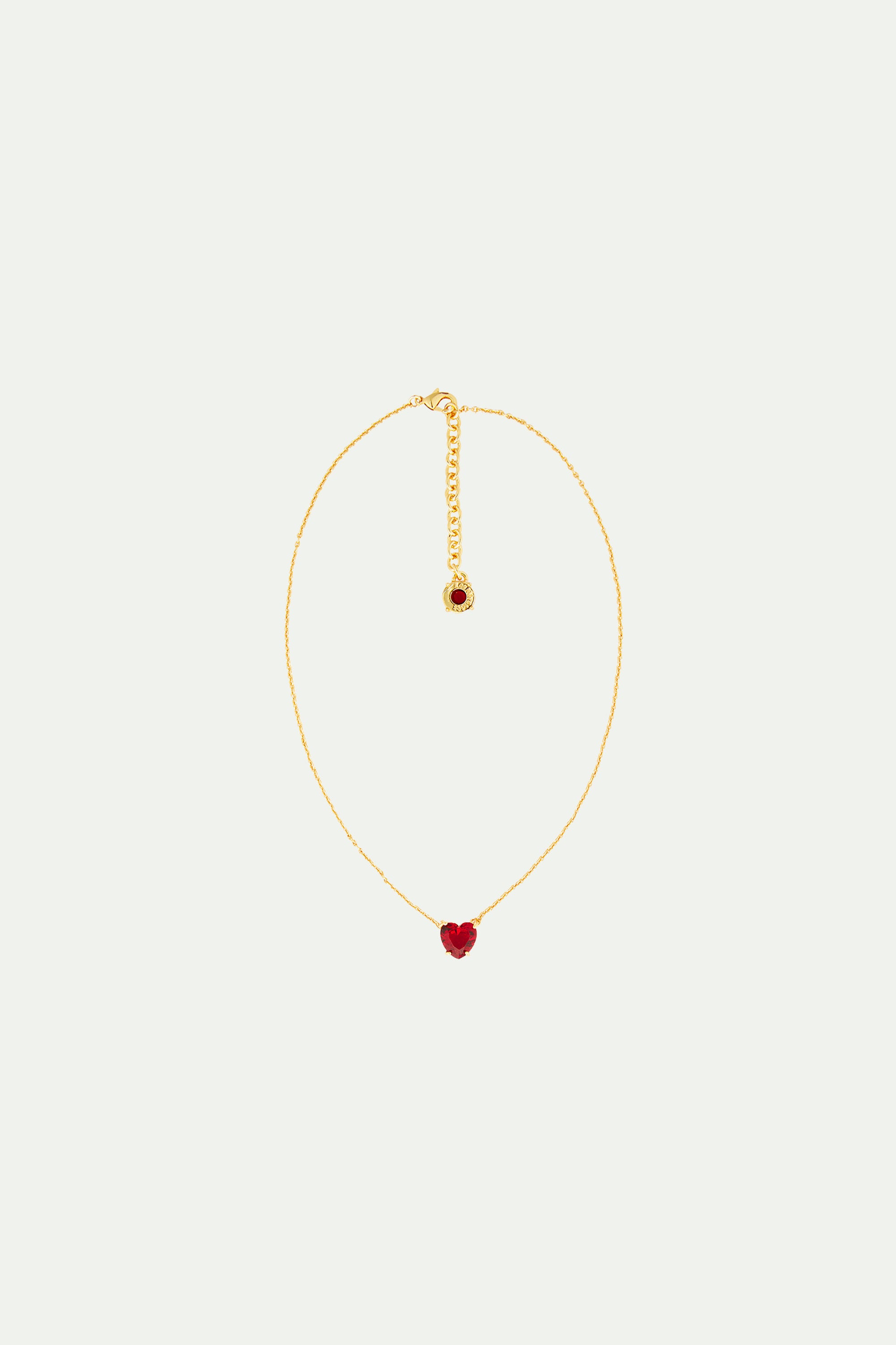 Collier pendentif cœur La Diamantine rouge grenat