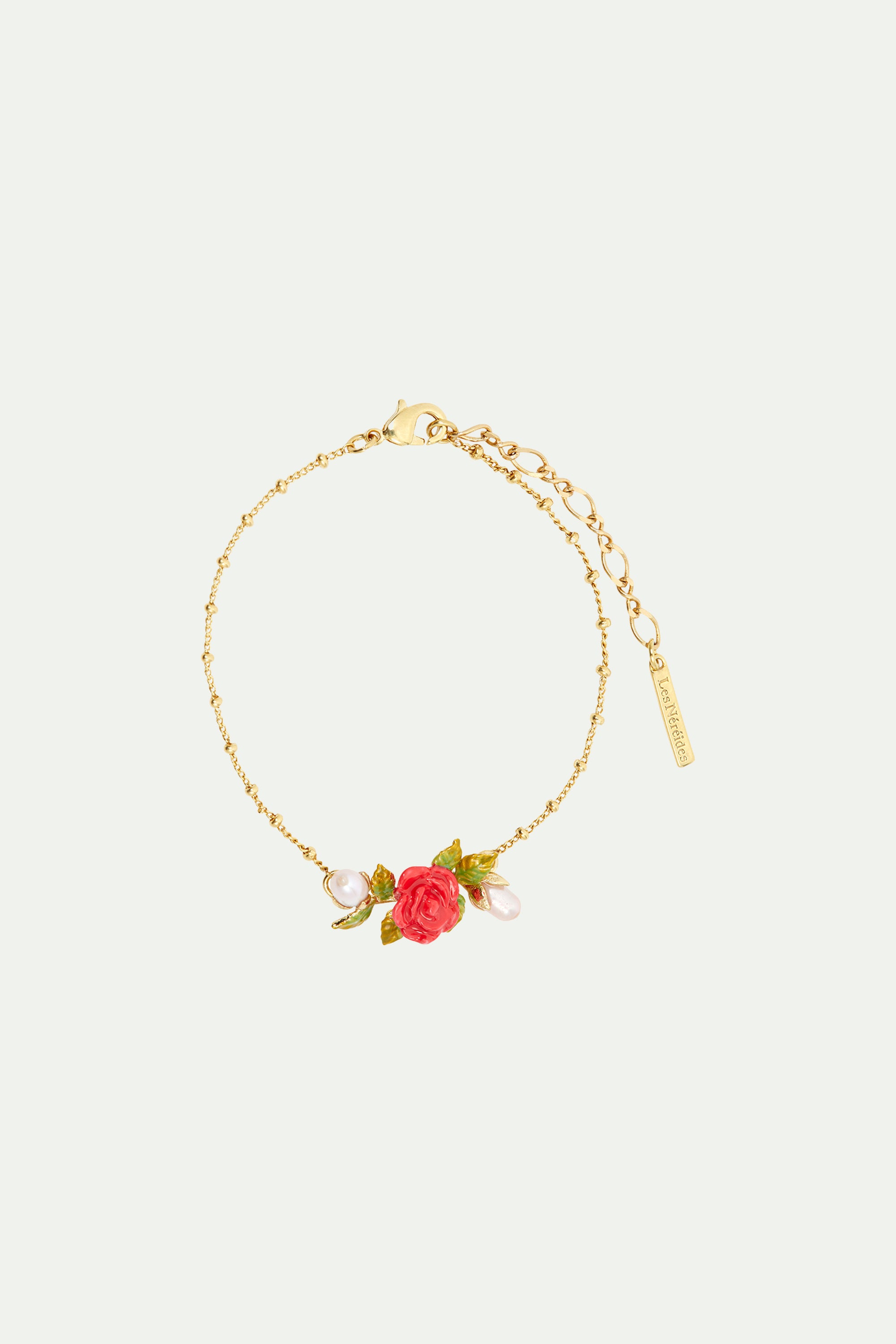 Bracelet fin rose et perles de culture