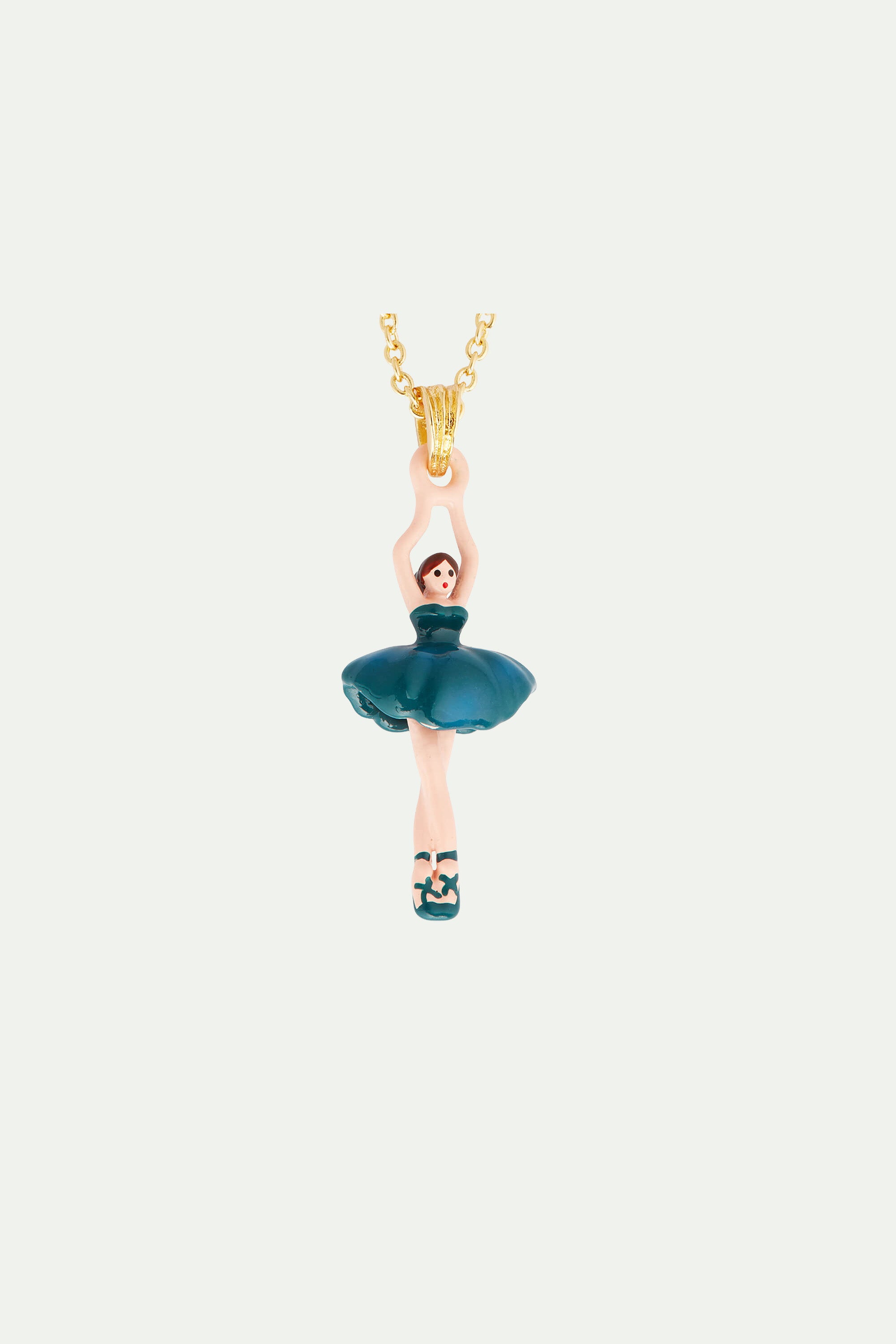 Mini ballerina prussian blue pendant necklace