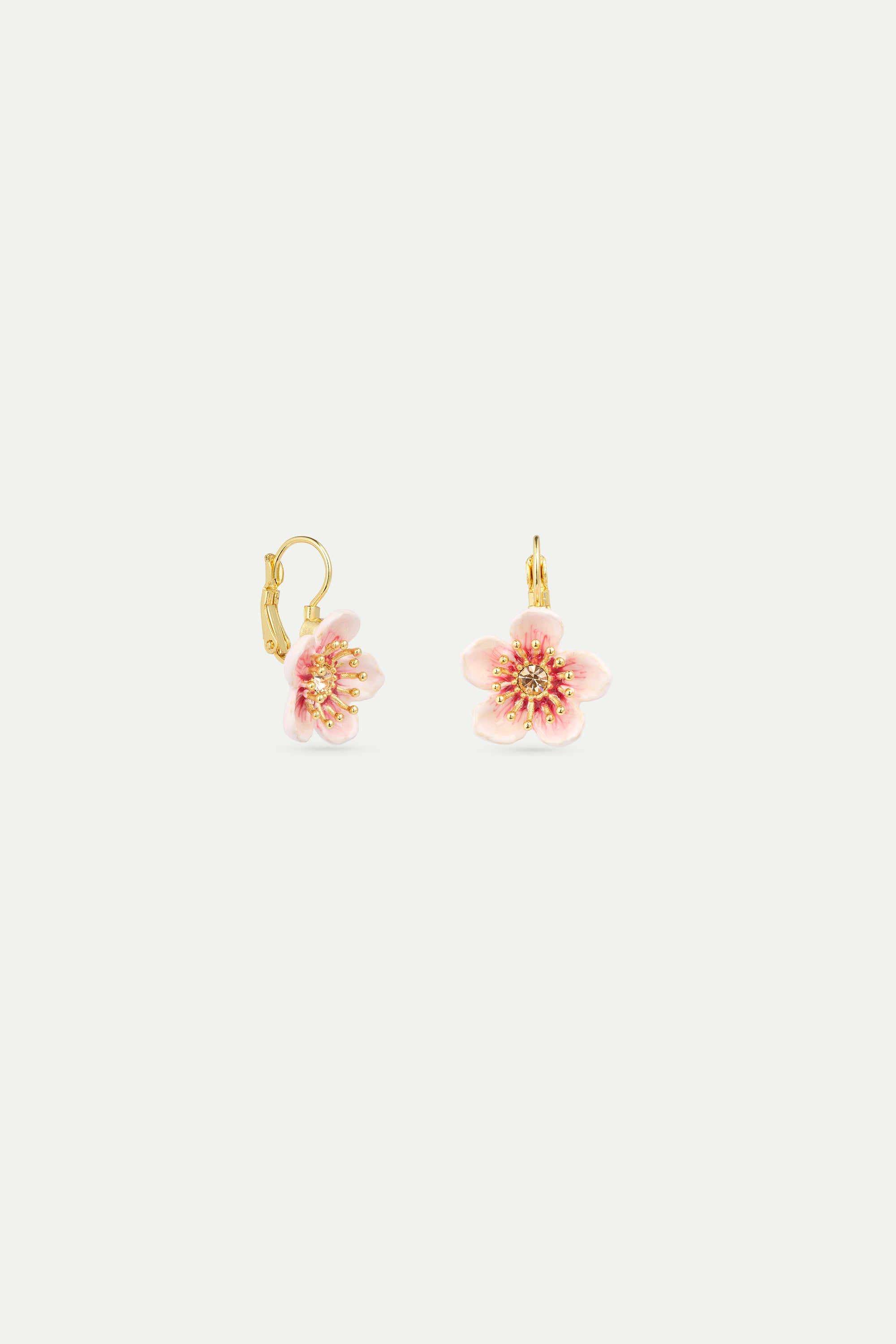Pendientes dormilonas flor de cerezo rosa