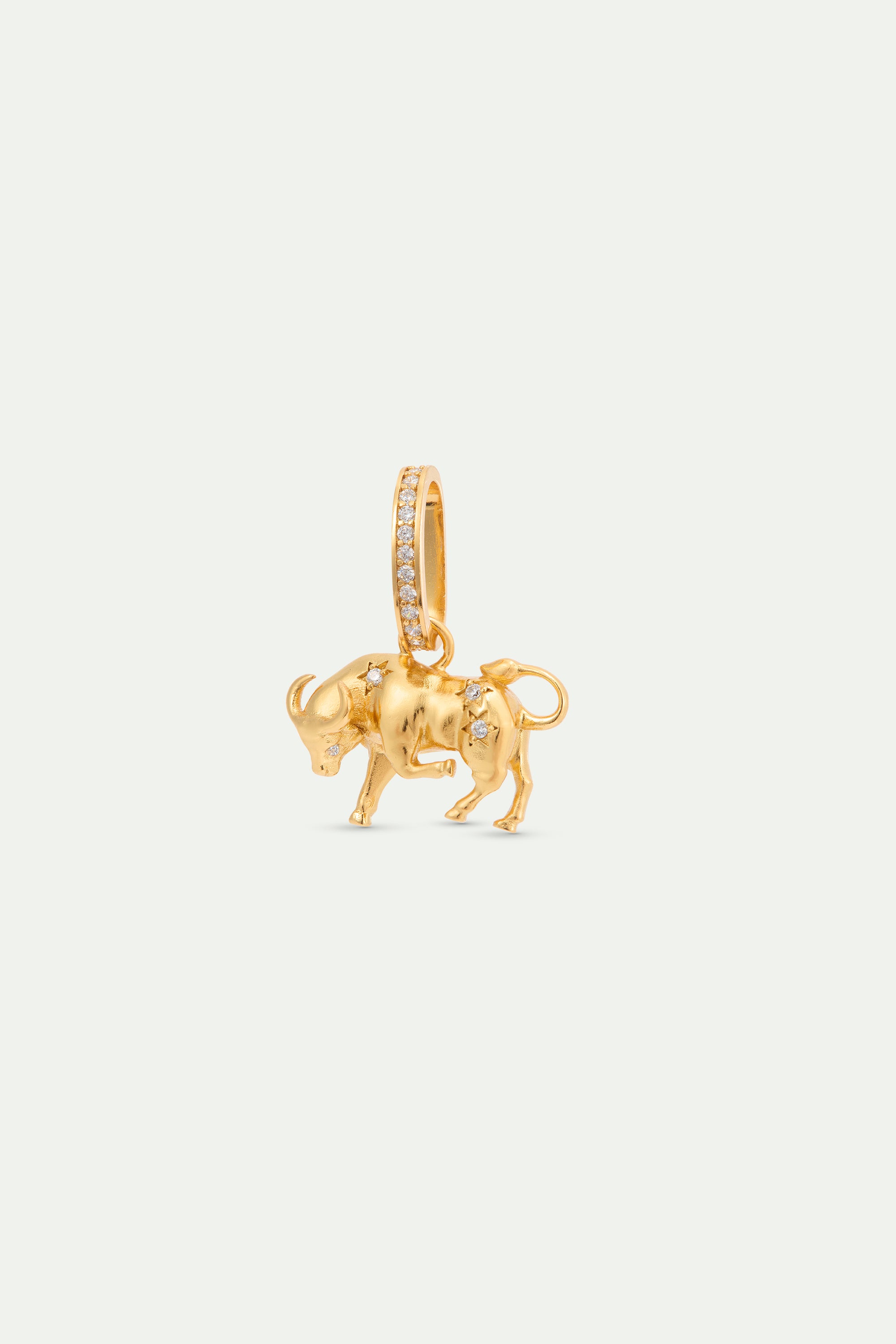 Pendentif Buffle doré et cristaux