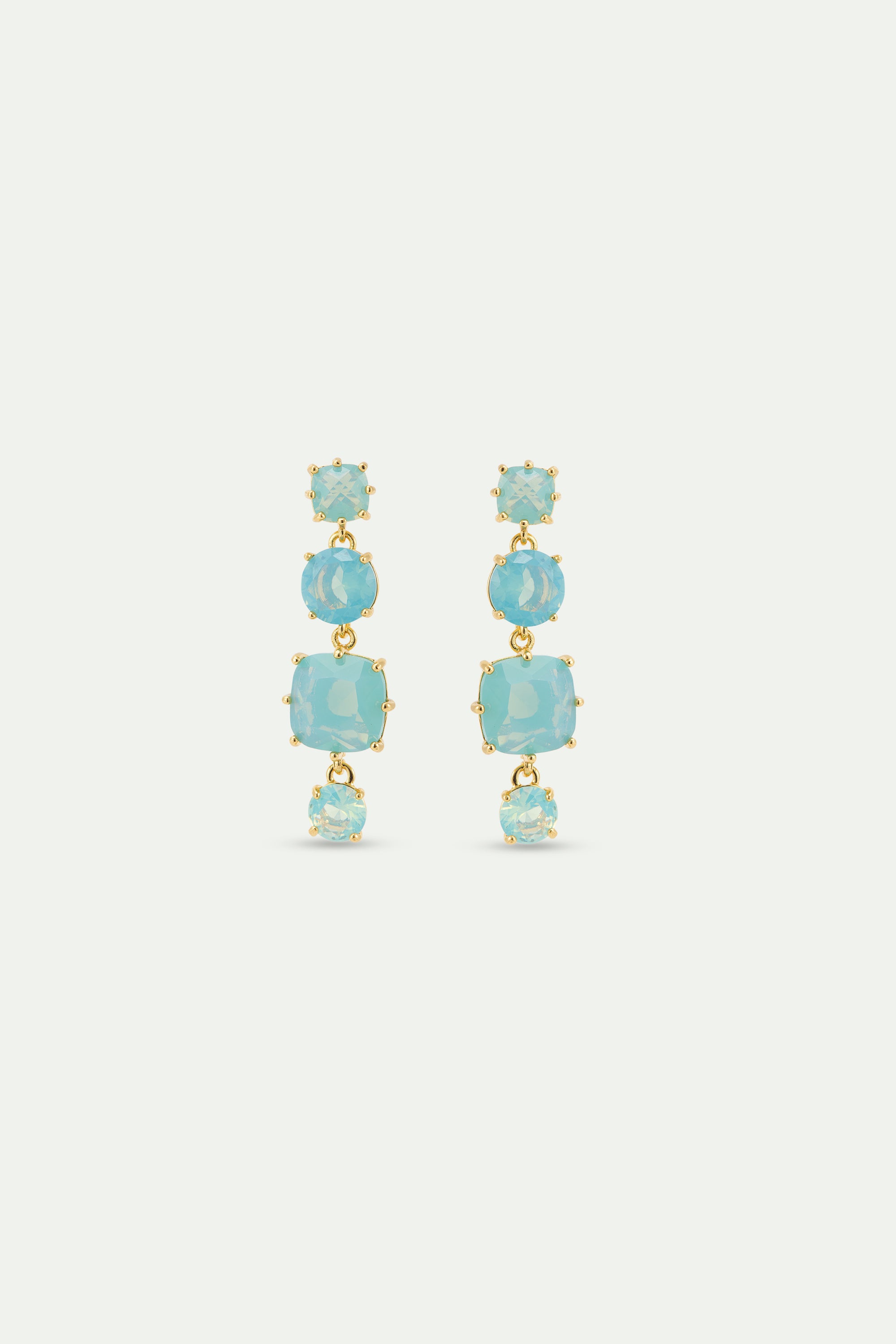 Boucles d'oreilles 4 pierres La Diamantine Bleu Glacier