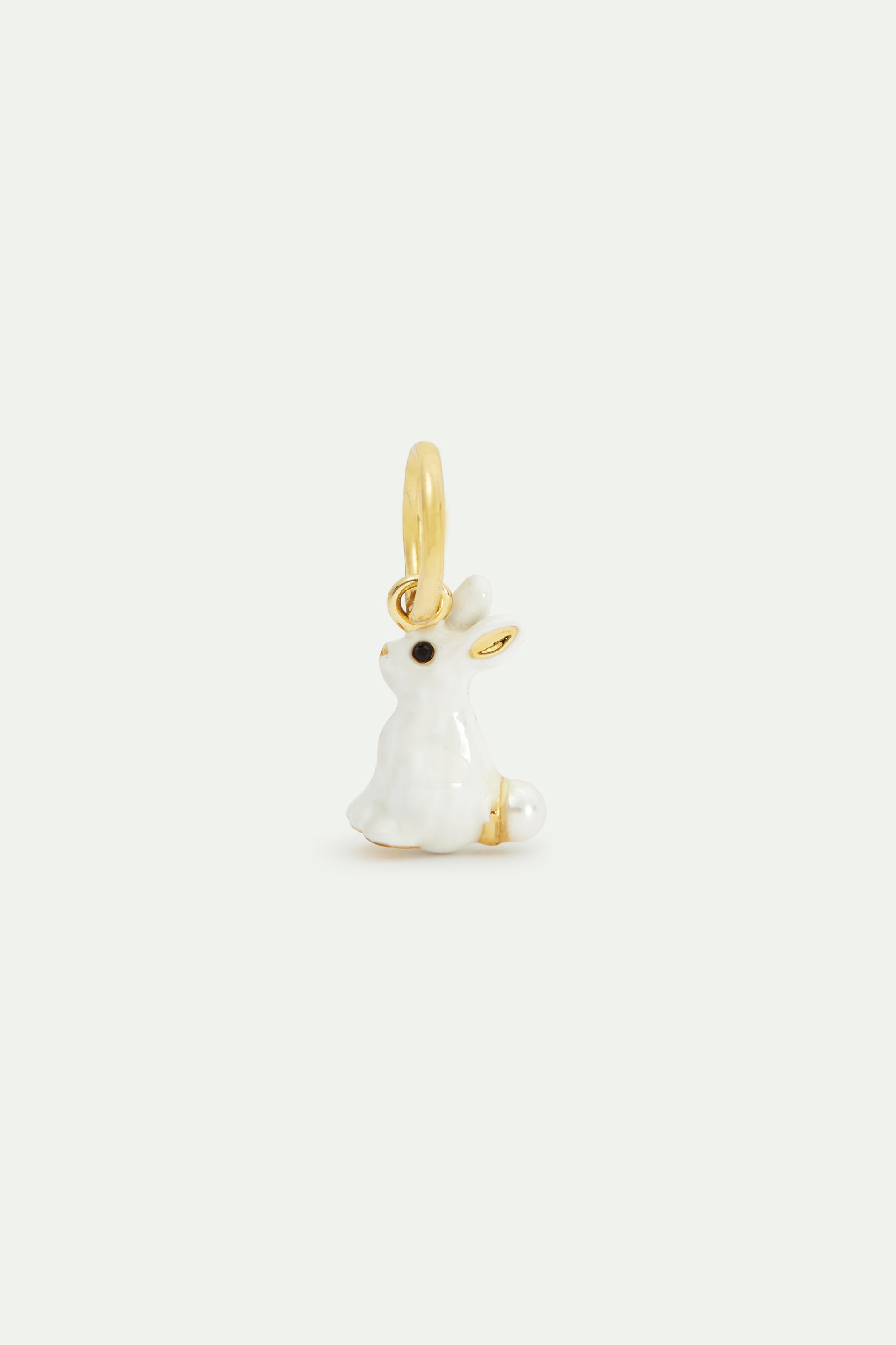 Pendentif lapin blanc et perle, Clairvoyance et Réconfort