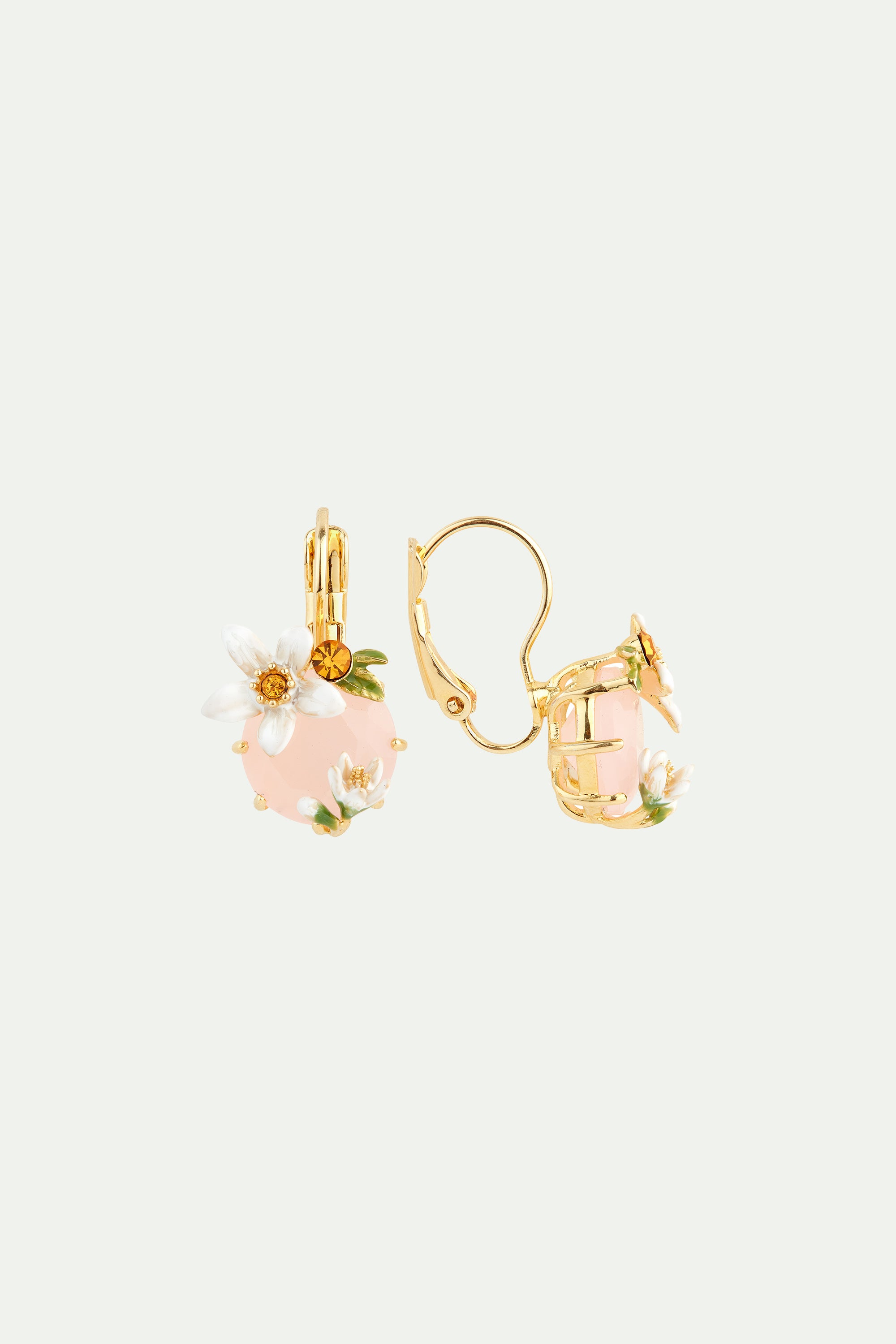 Orange blossom and honey crystal sleeper earrings