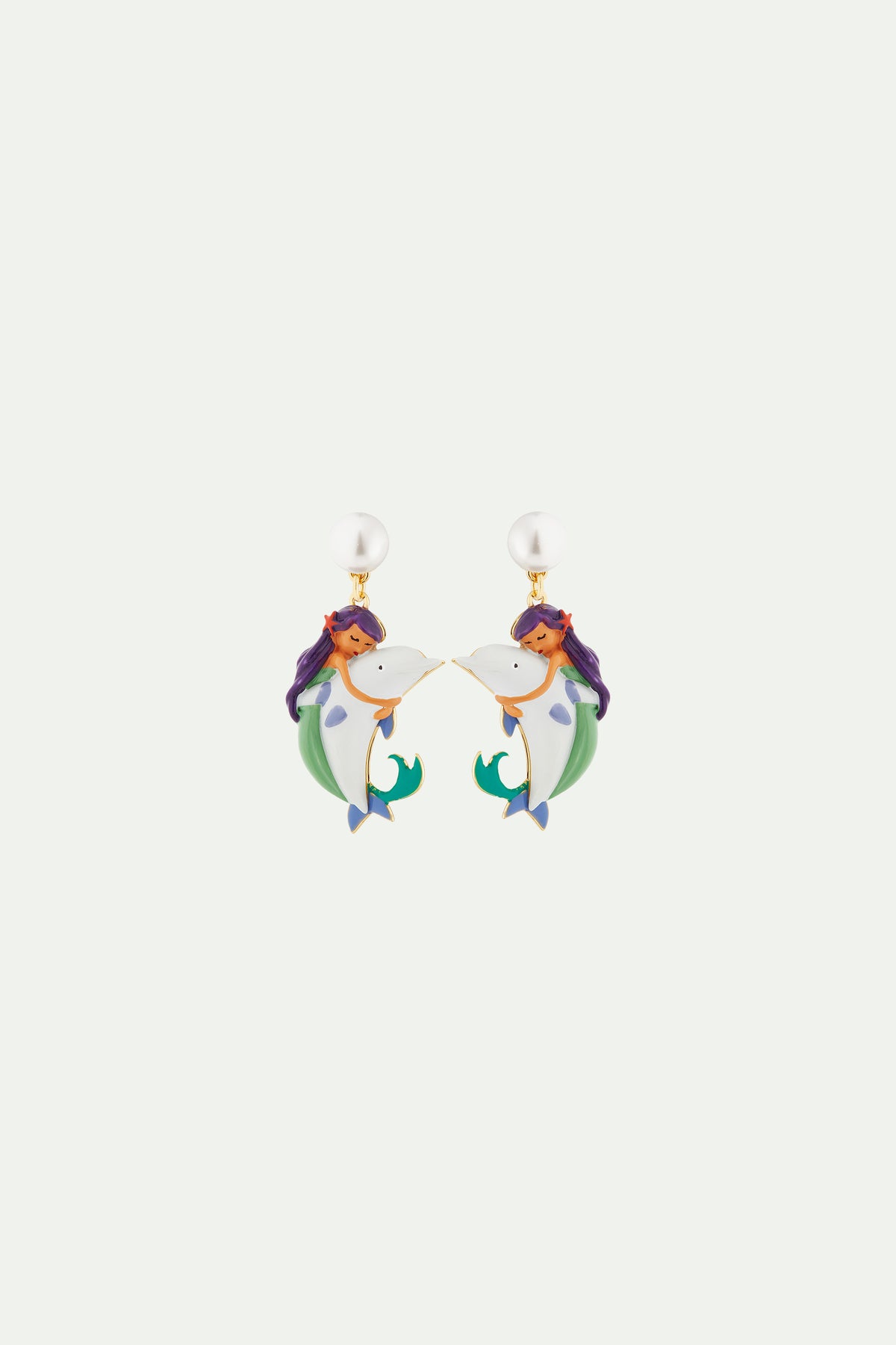 Boucles d'oreilles sirène et dauphin