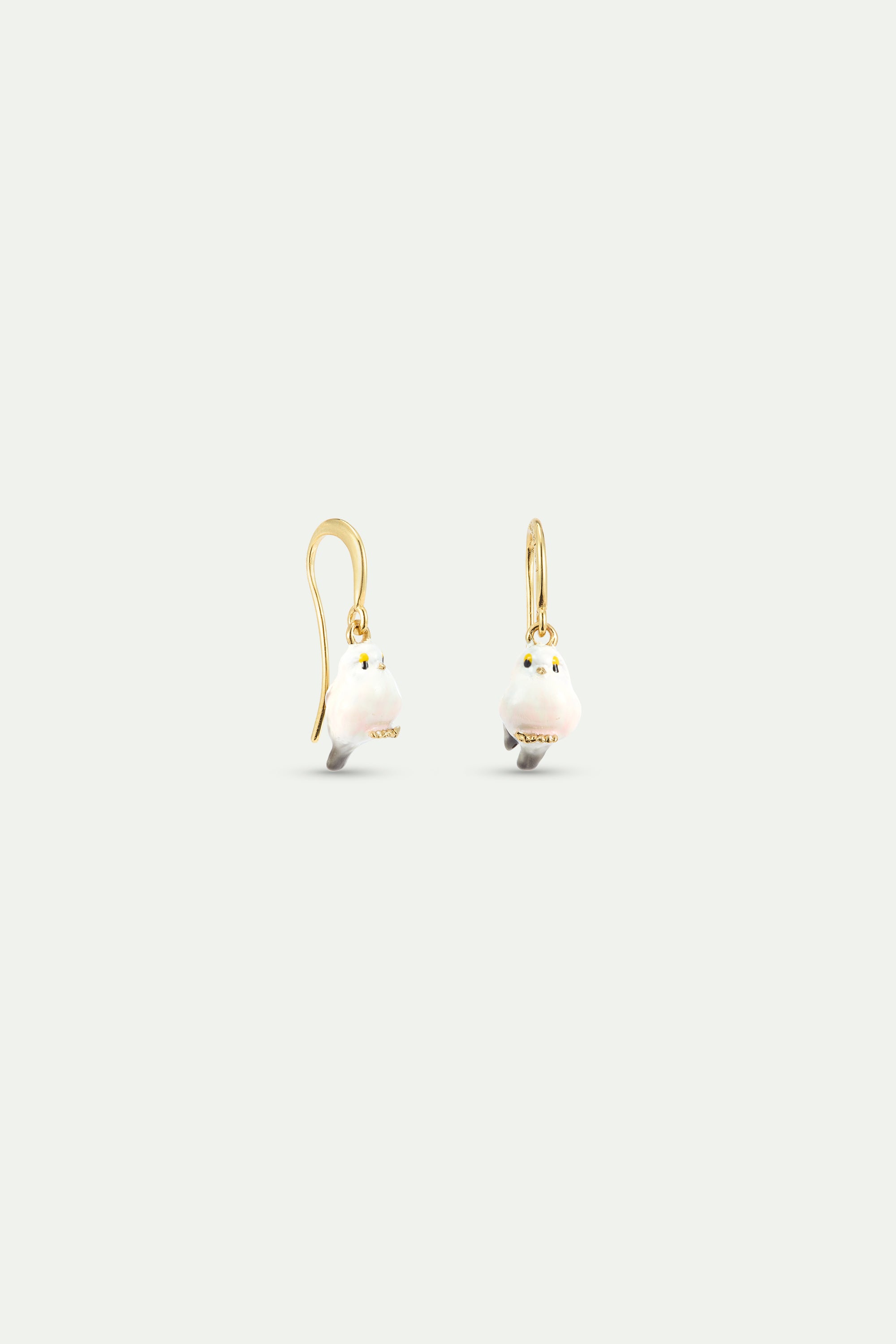 Boucles d'oreilles hook Mésange blanche