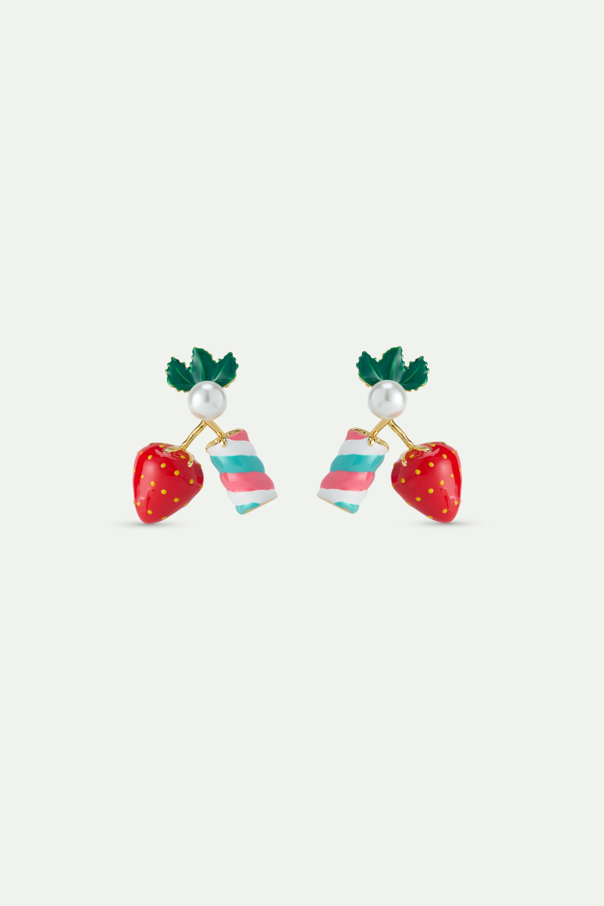 Boucles d'oreilles fraise et guimauve