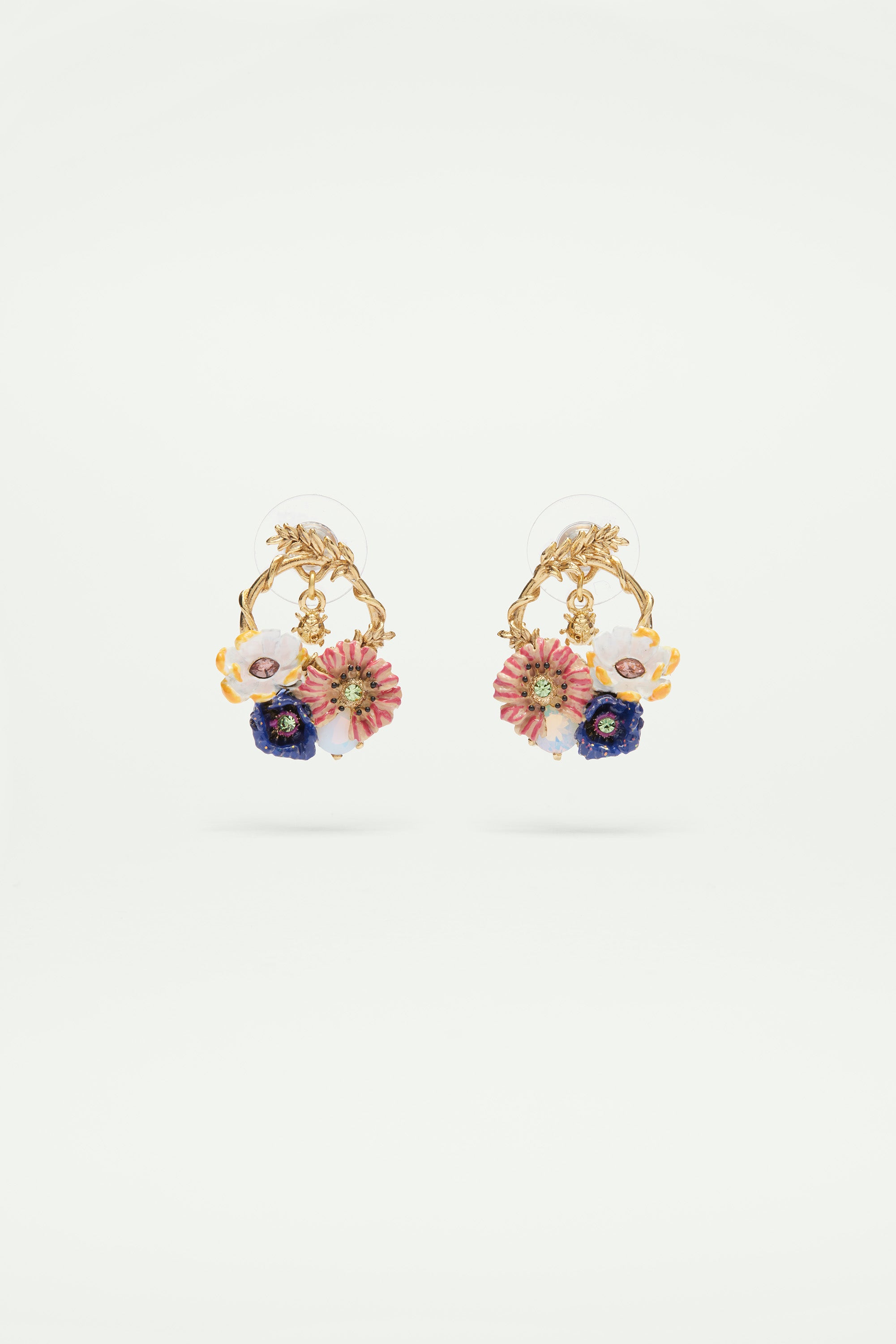 Boucles d'oreilles tiges bouquet de fleurs
