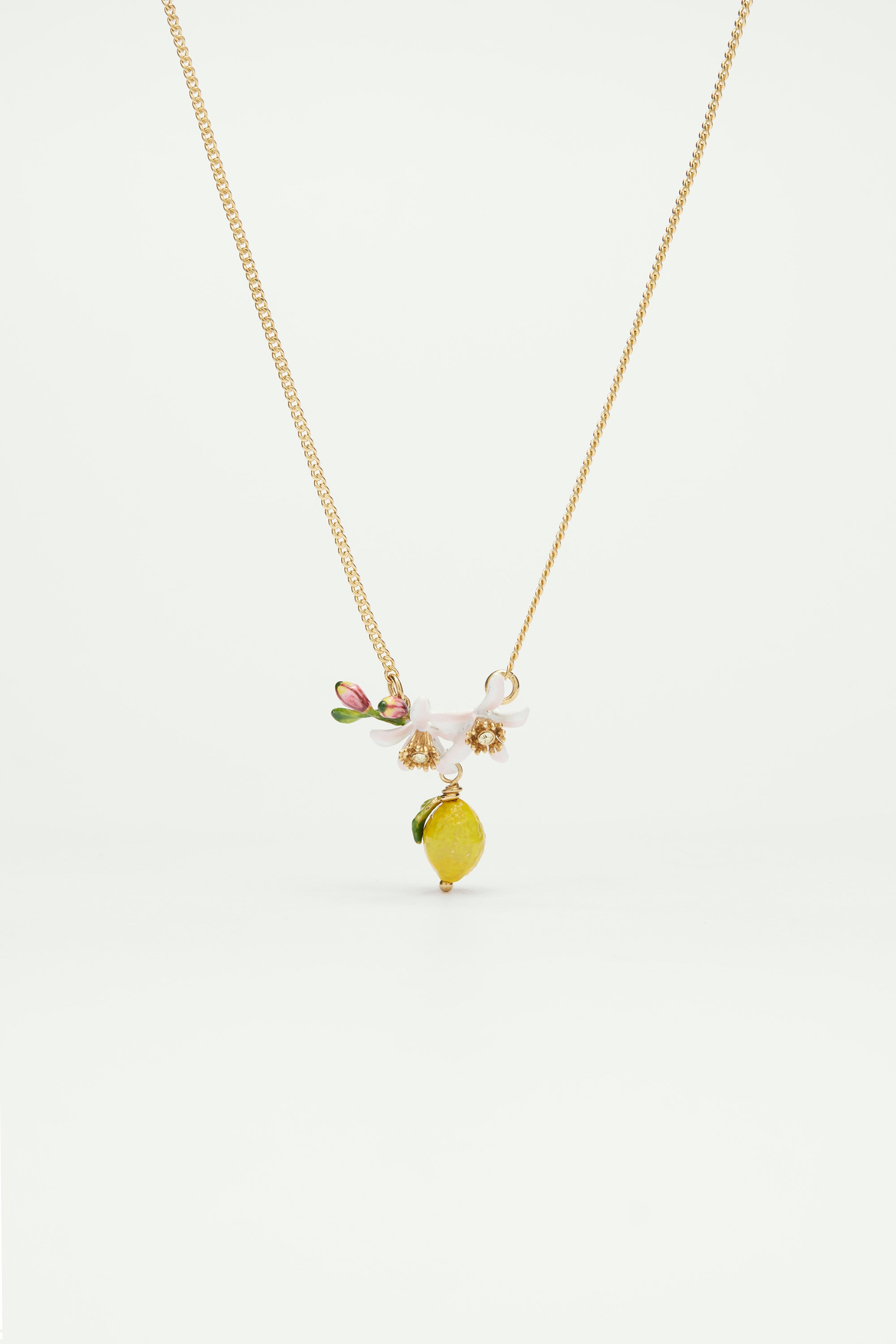 Collier plastron citron, bourgeon et fleurs de citronnier — free download