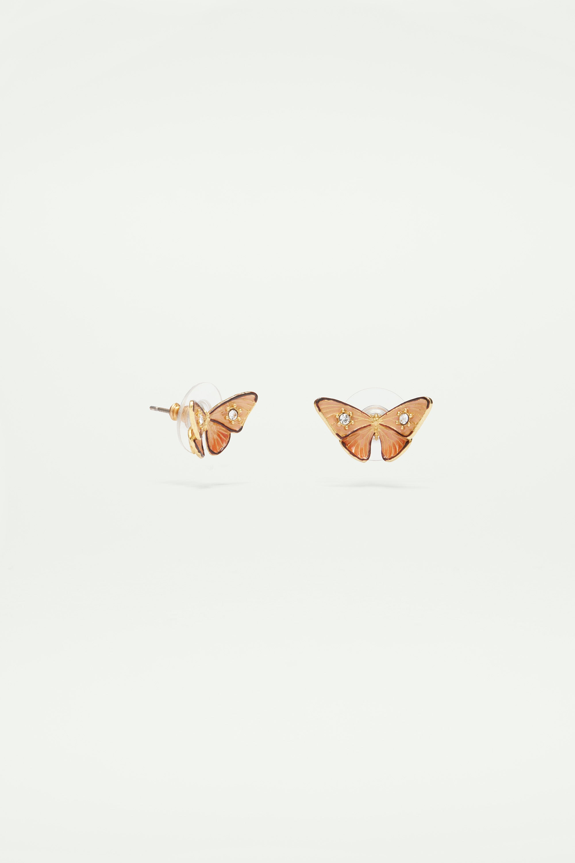 Butterfly and stone earrings