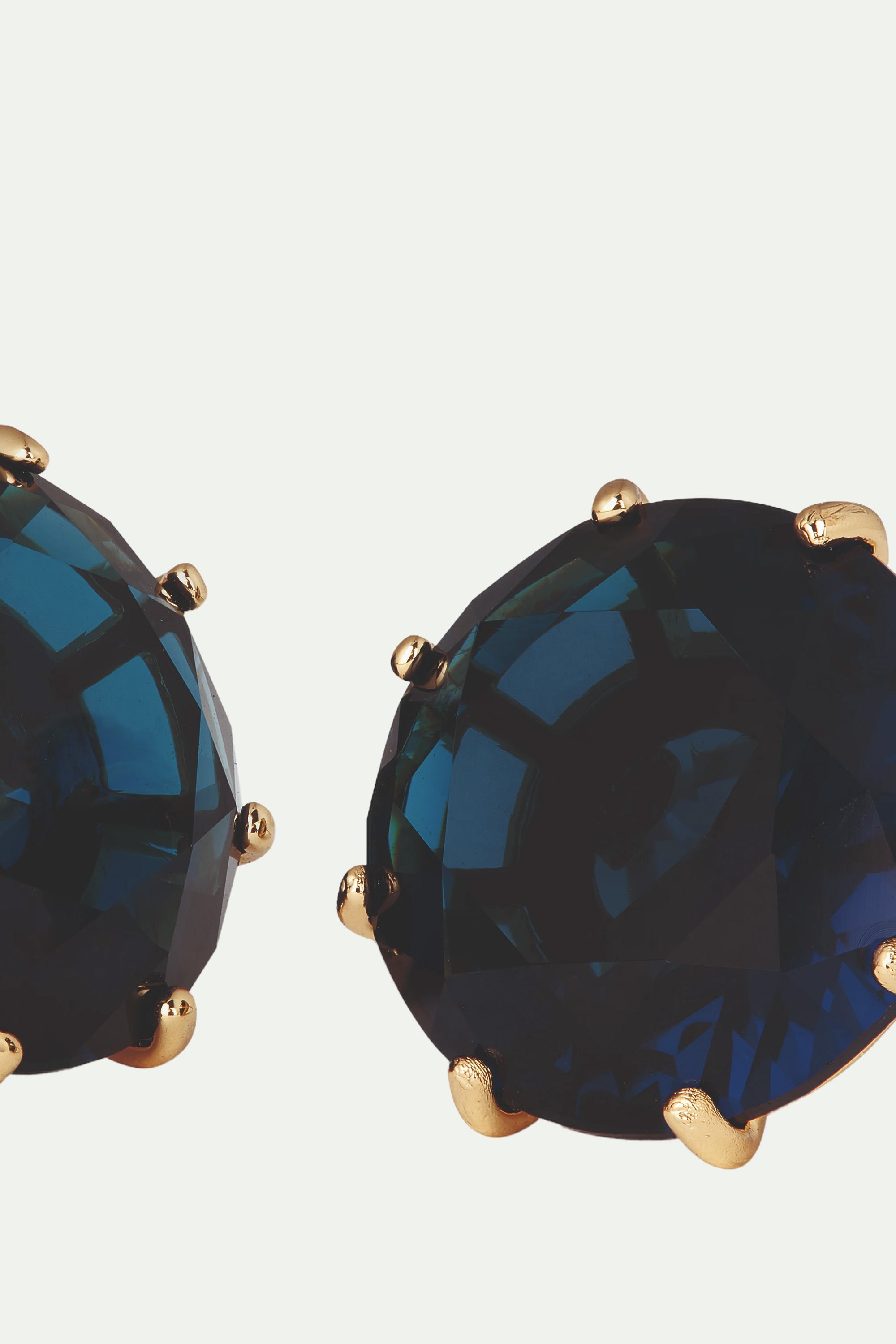 Ocean blue Diamantine round stone sleeper earrings