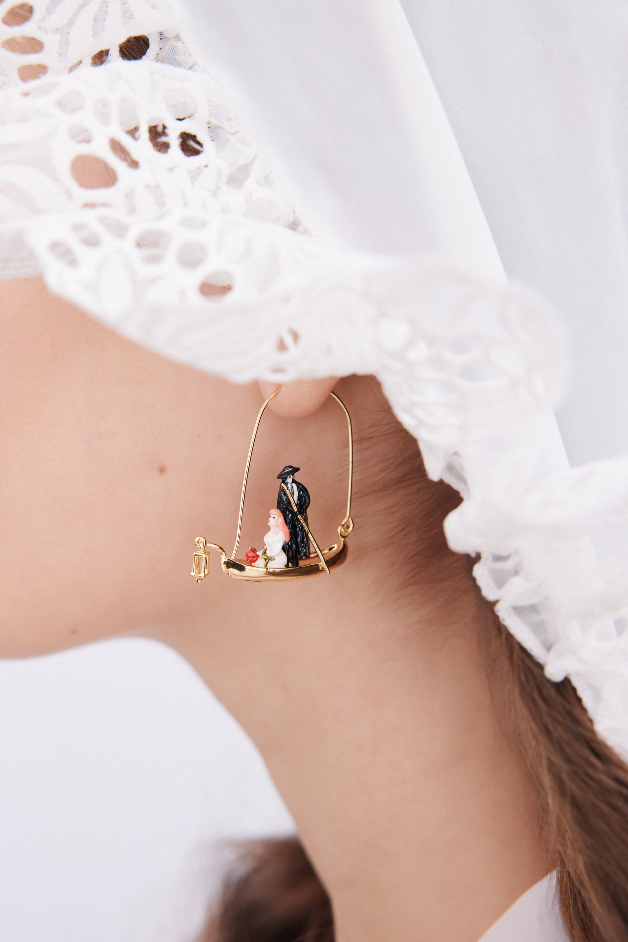 Boucles d’oreilles crochets gondole du Fantôme de l'Opéra