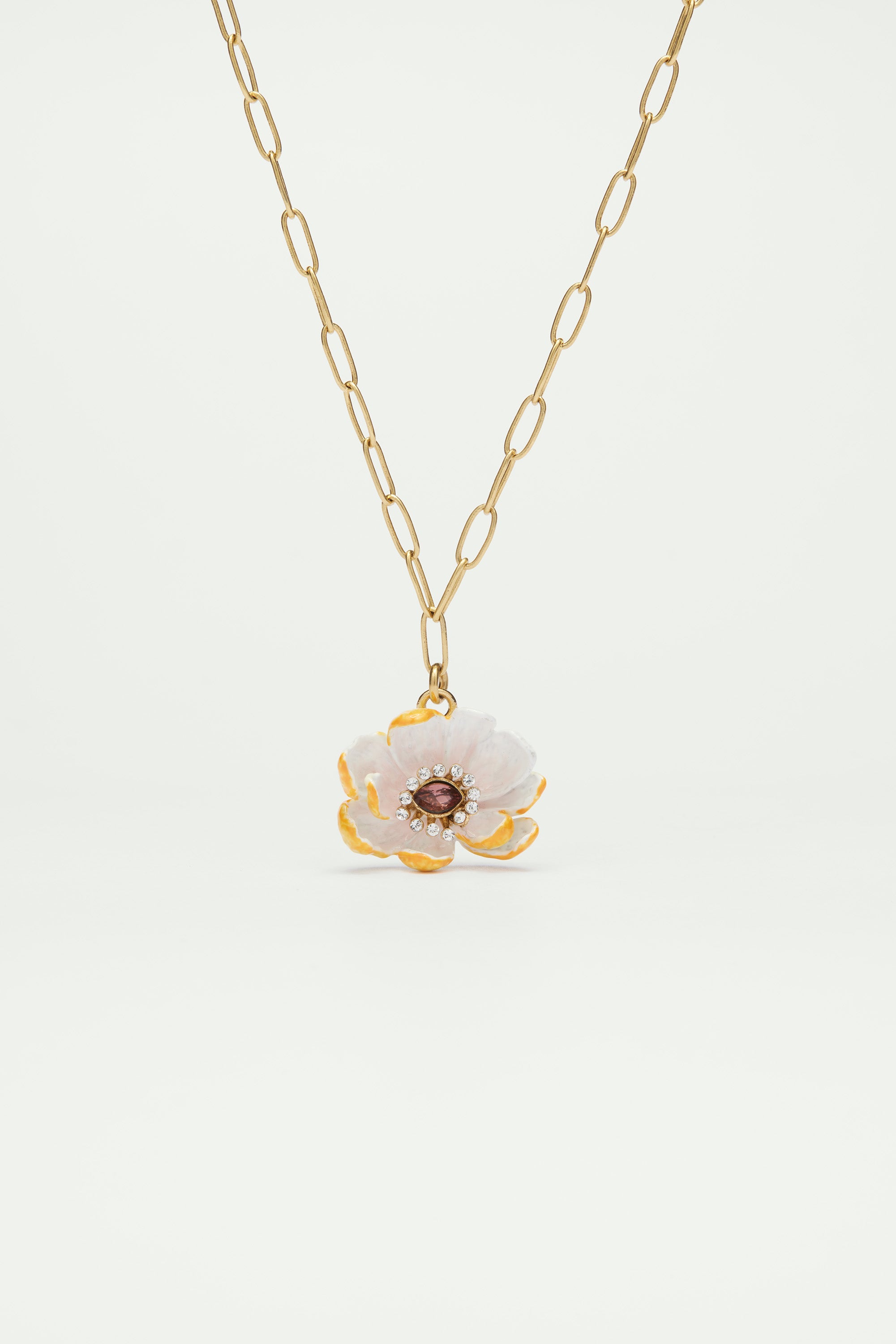 Collier pendentif rose sauvage