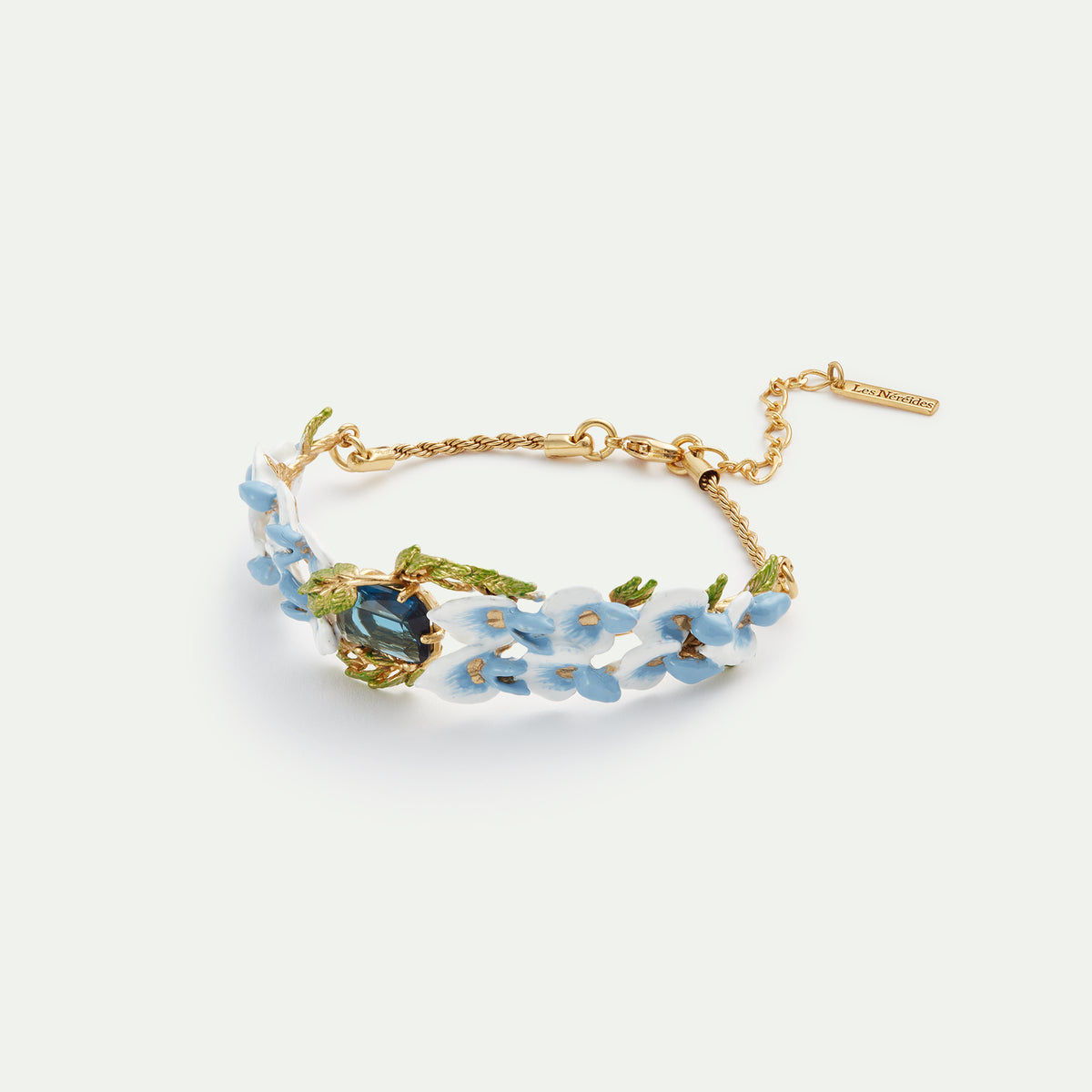 Wisteria and blue square facet stone bracelet Wisteria and blue square facet stone bracelet