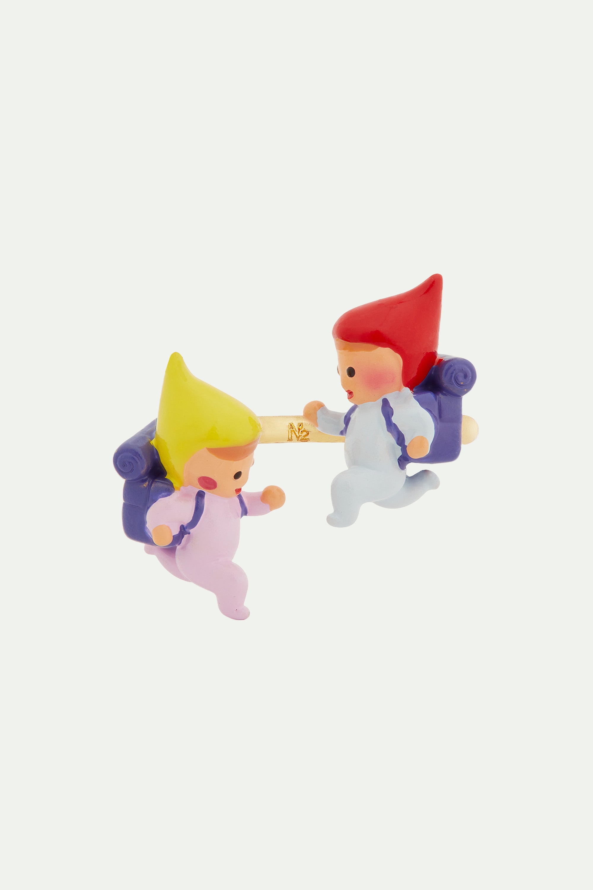Hiking young garden gnomes adjustable ring