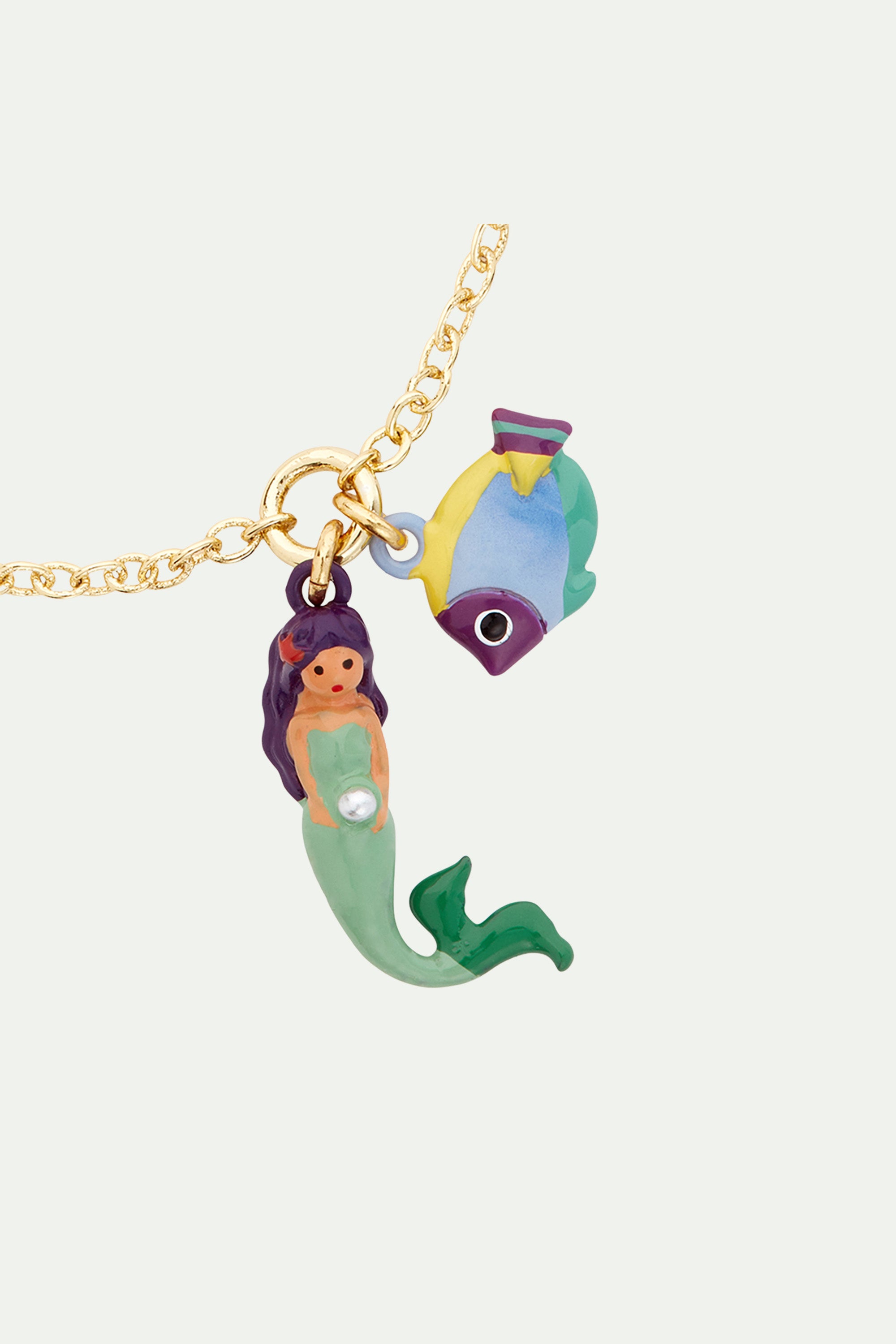 Mermaid and tropical fish charm bracelet