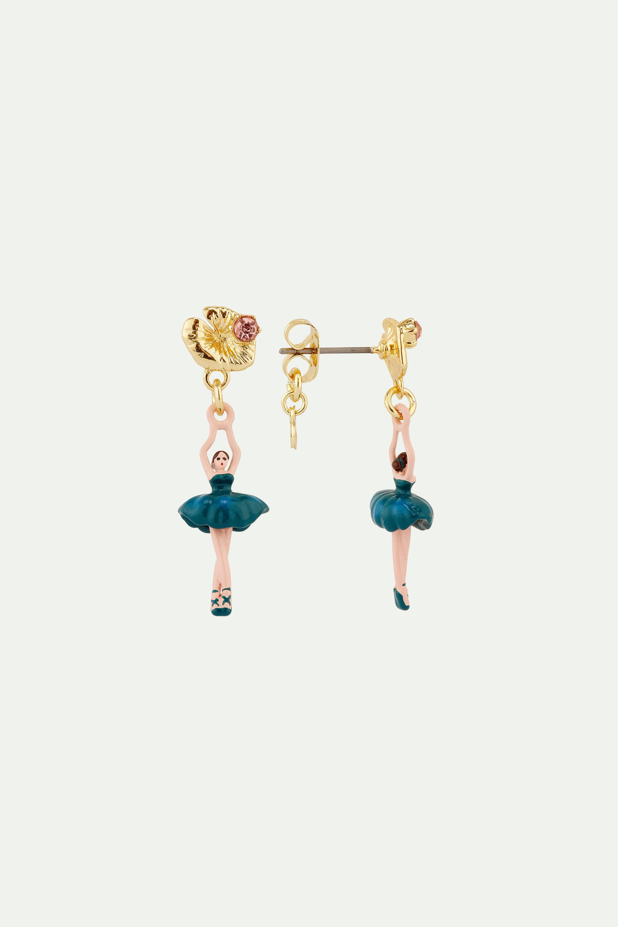 Mini ballerina water lily post earrings