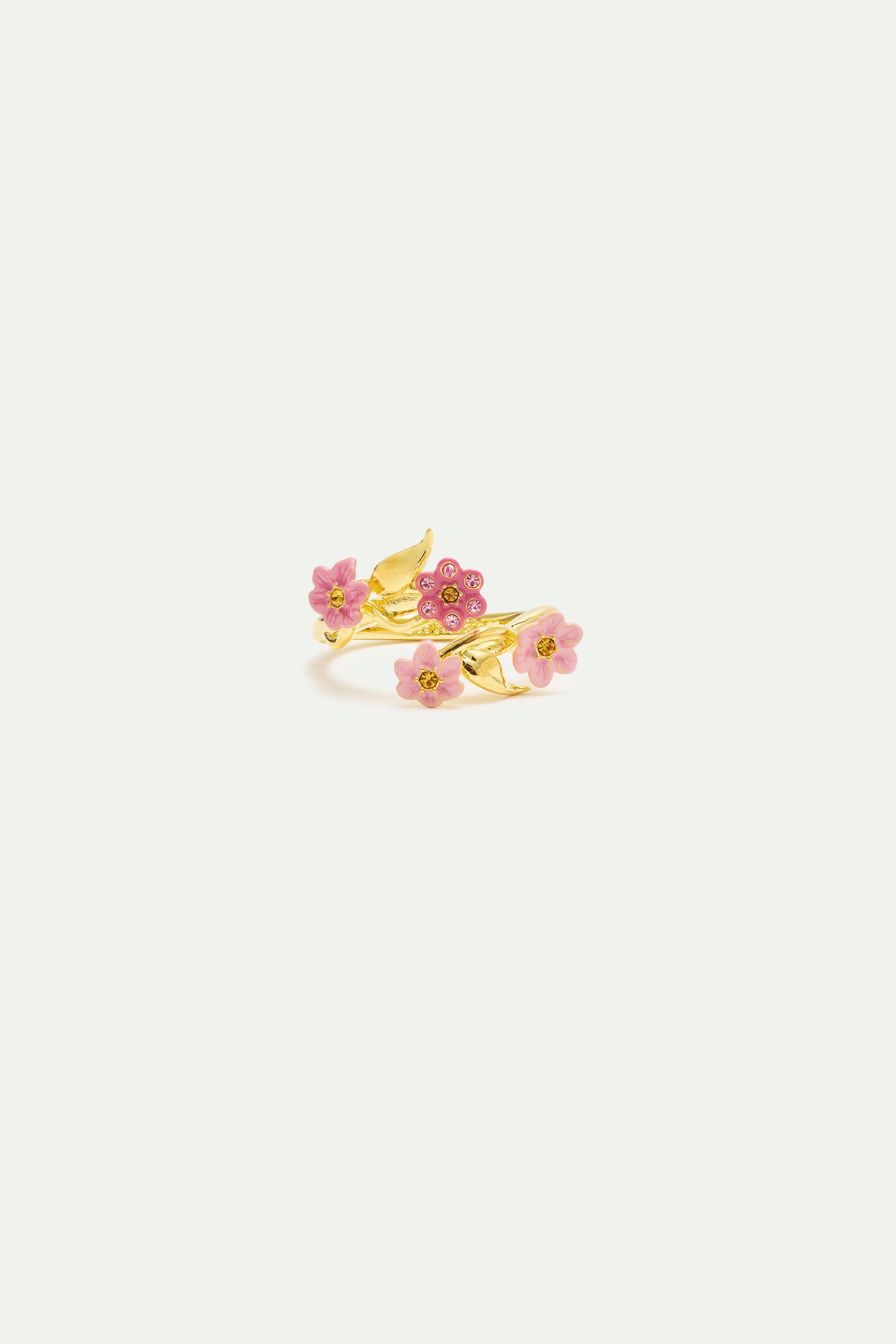 Bague ajustable fleurs de jasmin roses