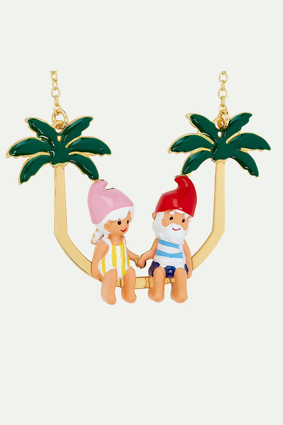 Collier plastron couple champimignon sous les palmiers