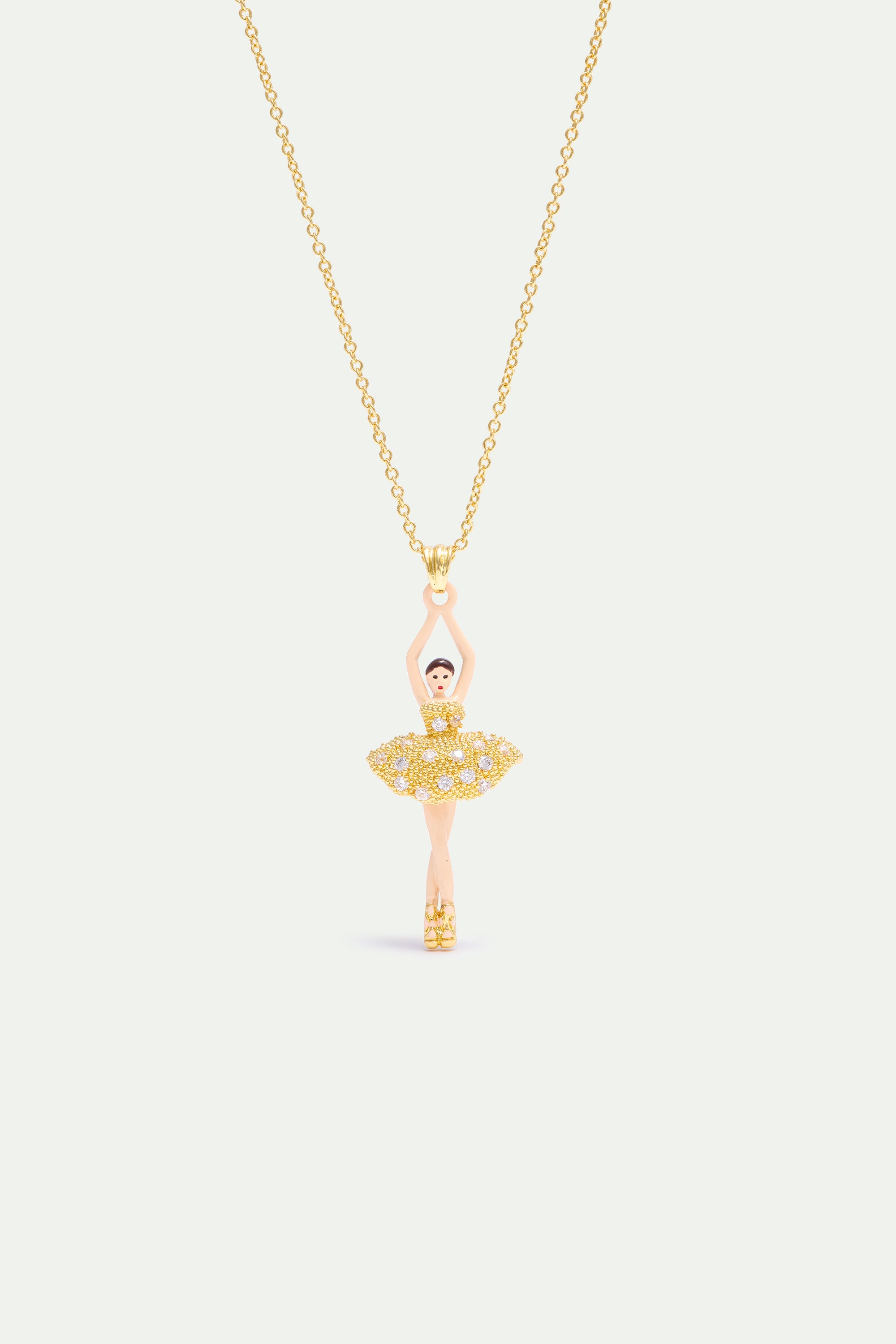 Collar Ballerina con perlas doradas y cristales