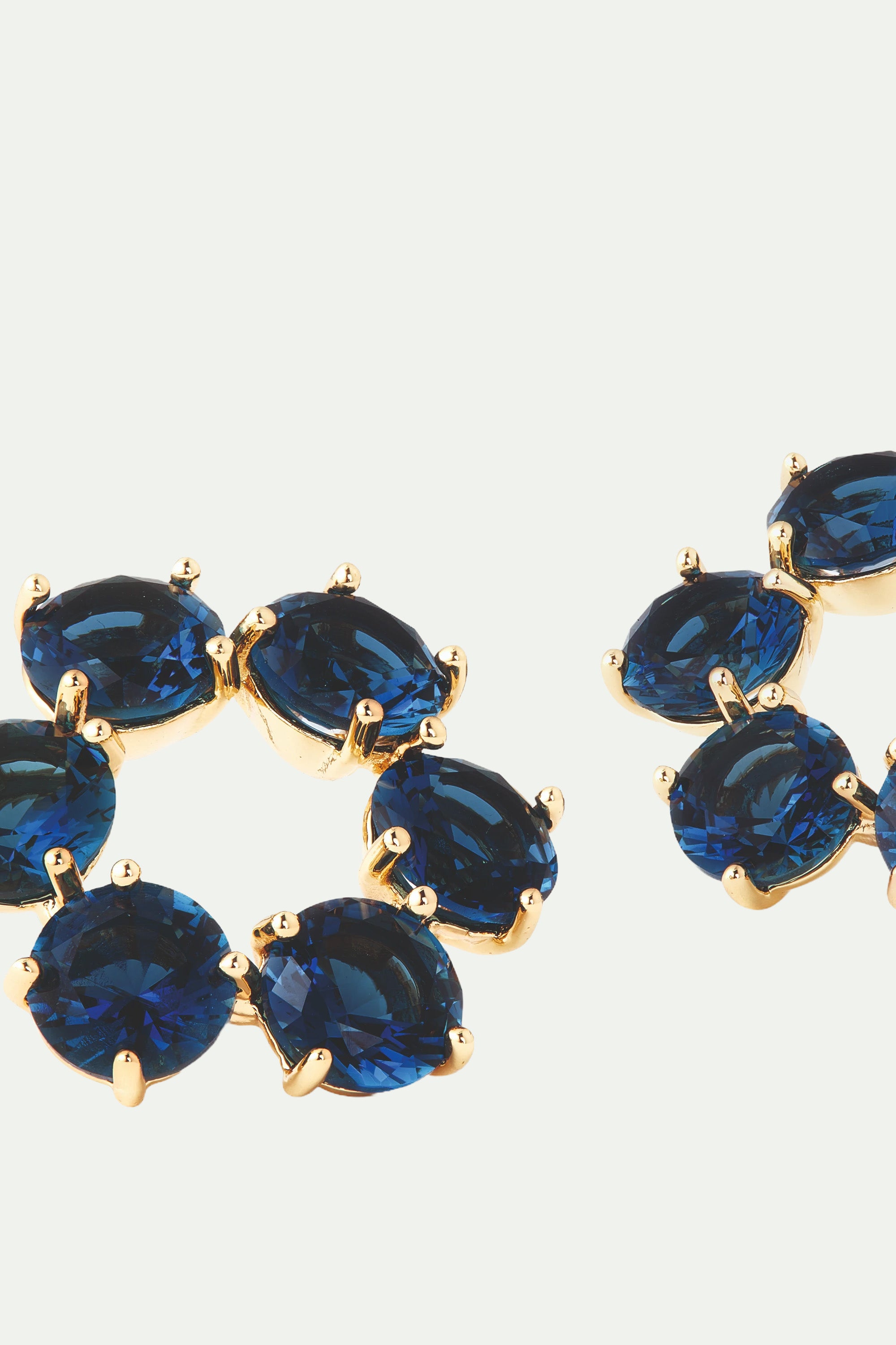 Boucles d'oreilles tiges 6 pierres La Diamantine Bleu Océan