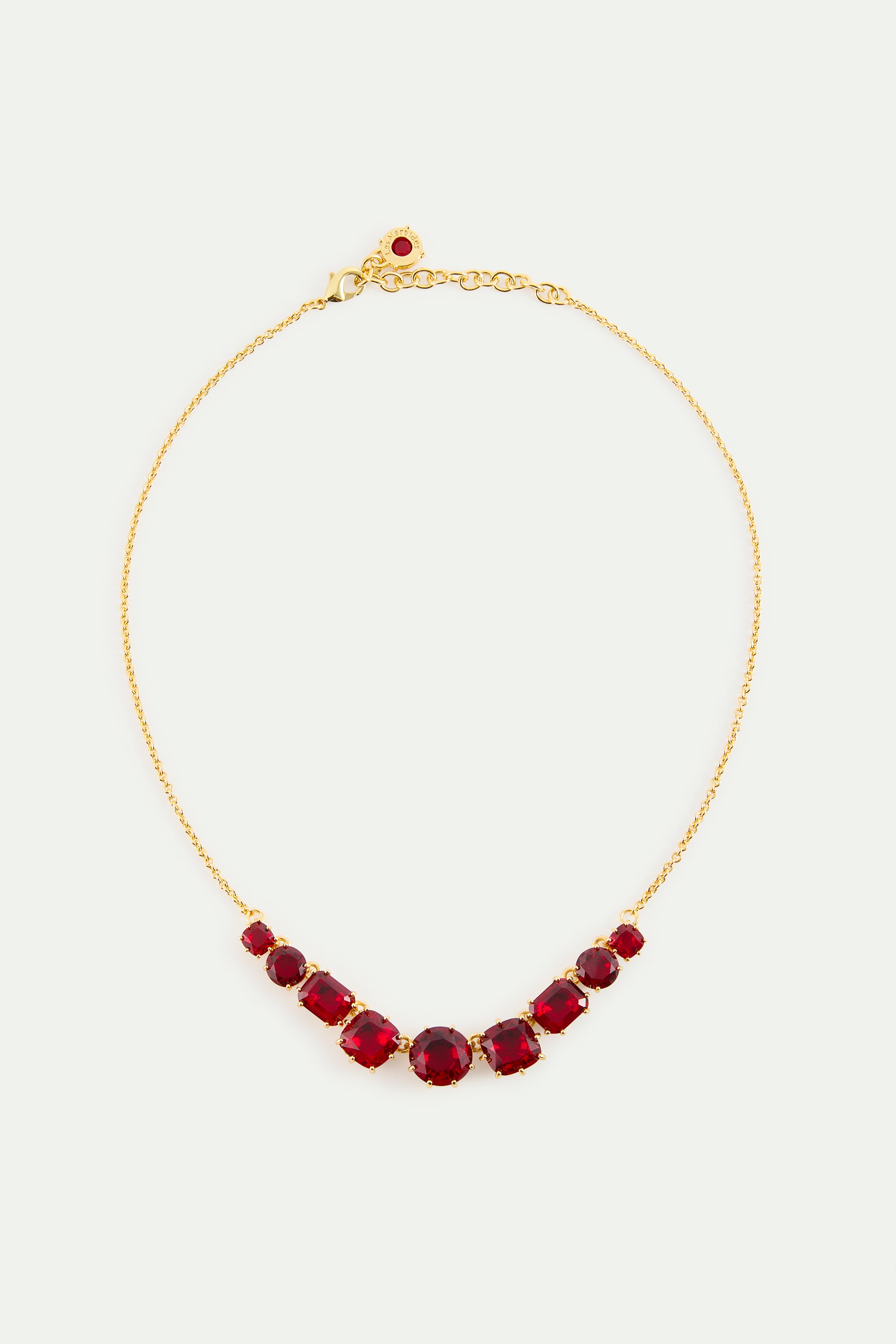 Collier fin 9 pierres La Diamantine Rouge Grenat