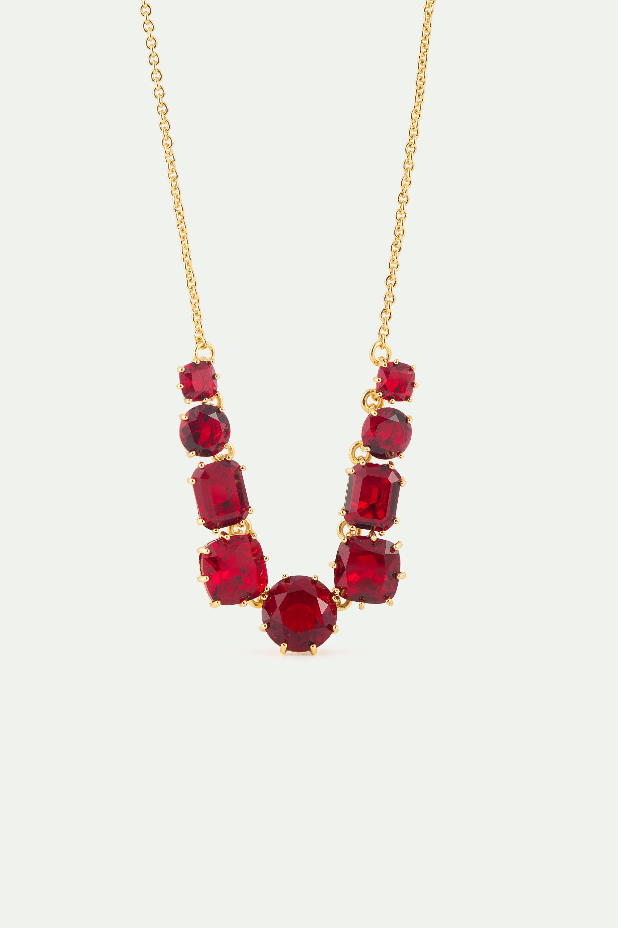 Collier fin 9 pierres La Diamantine Rouge Grenat