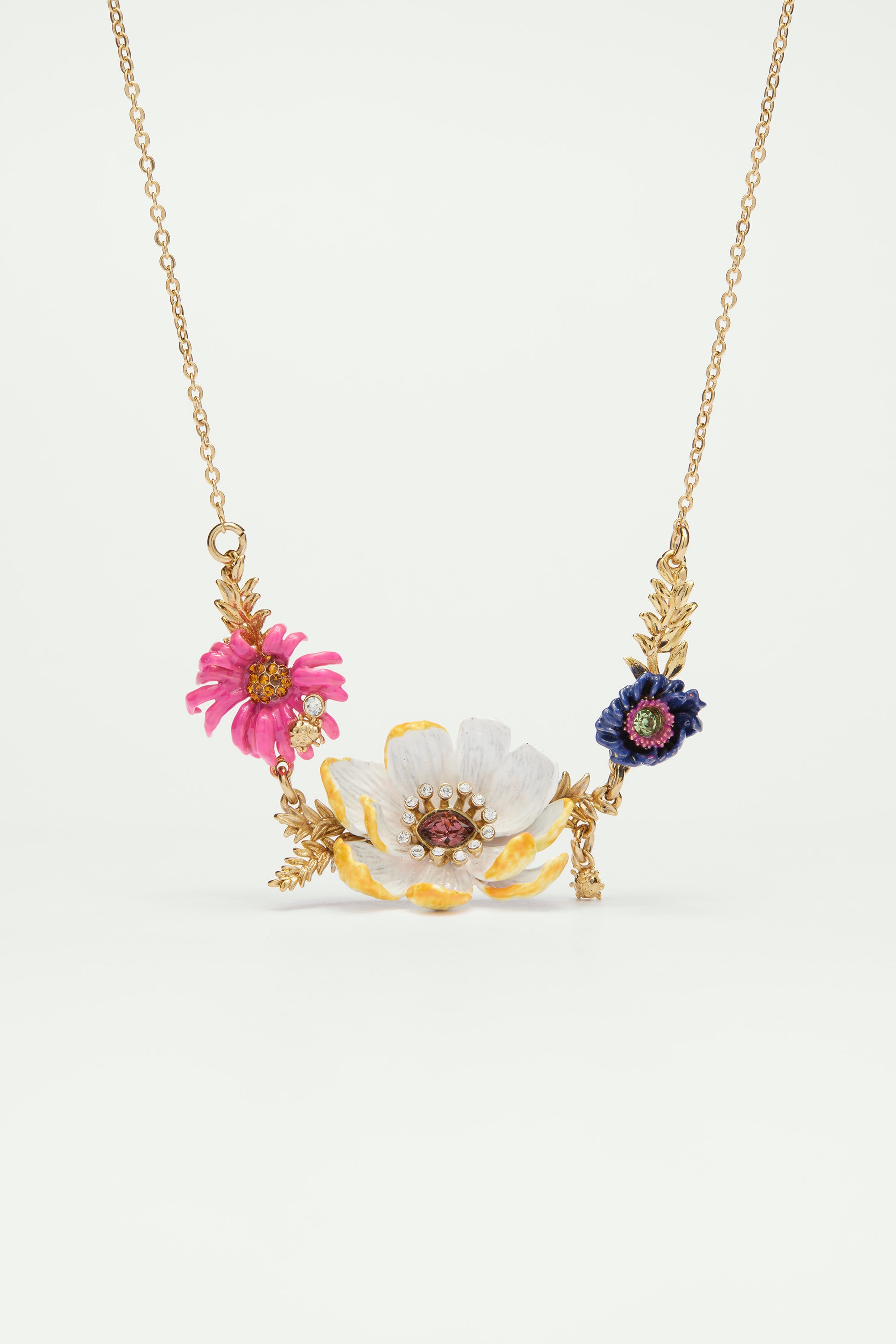 Flower bouquet statement necklace
