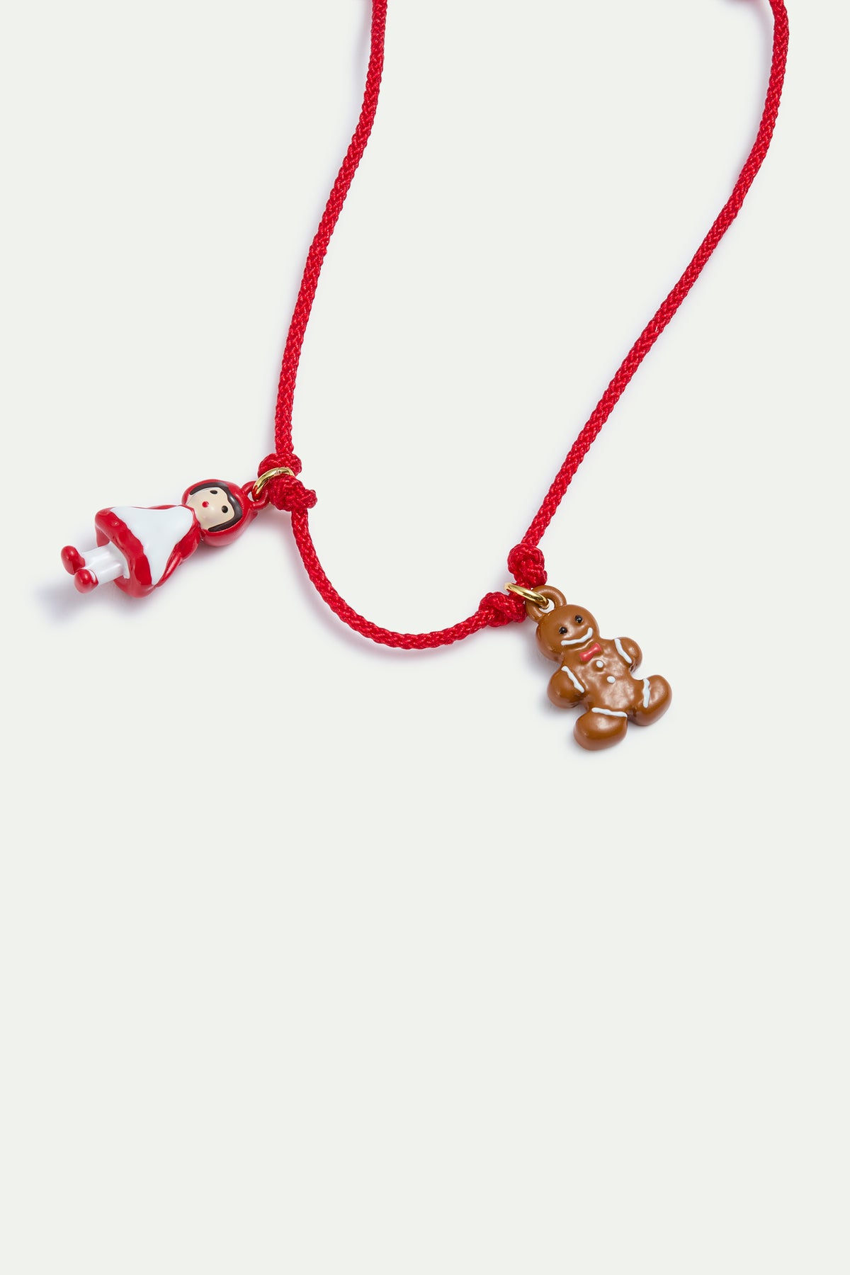 Bracelet cordon rouge ajustable Petit Chaperon Rouge, bonhomme pain d'épice