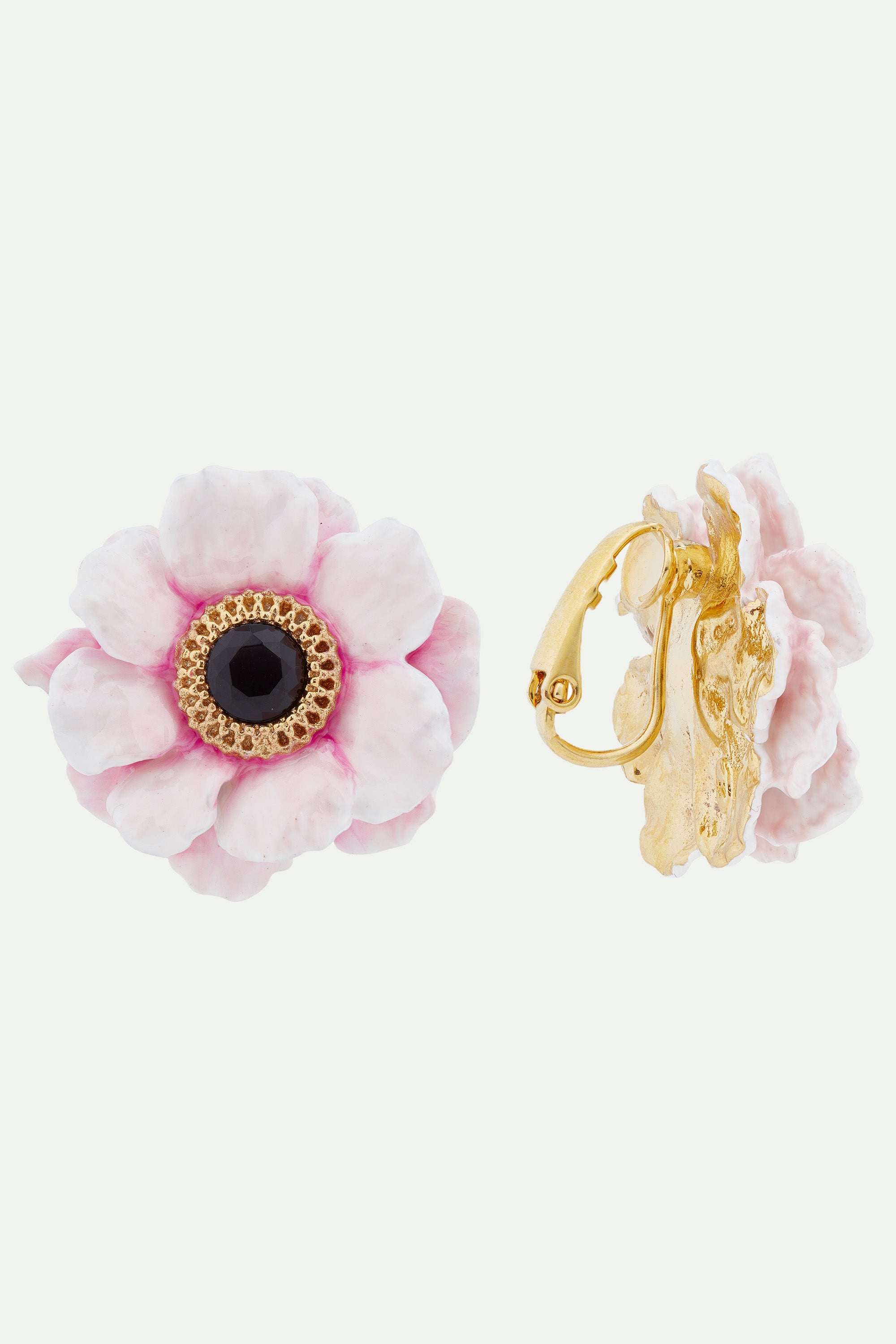 Boucles d'oreilles tiges pivoine rose