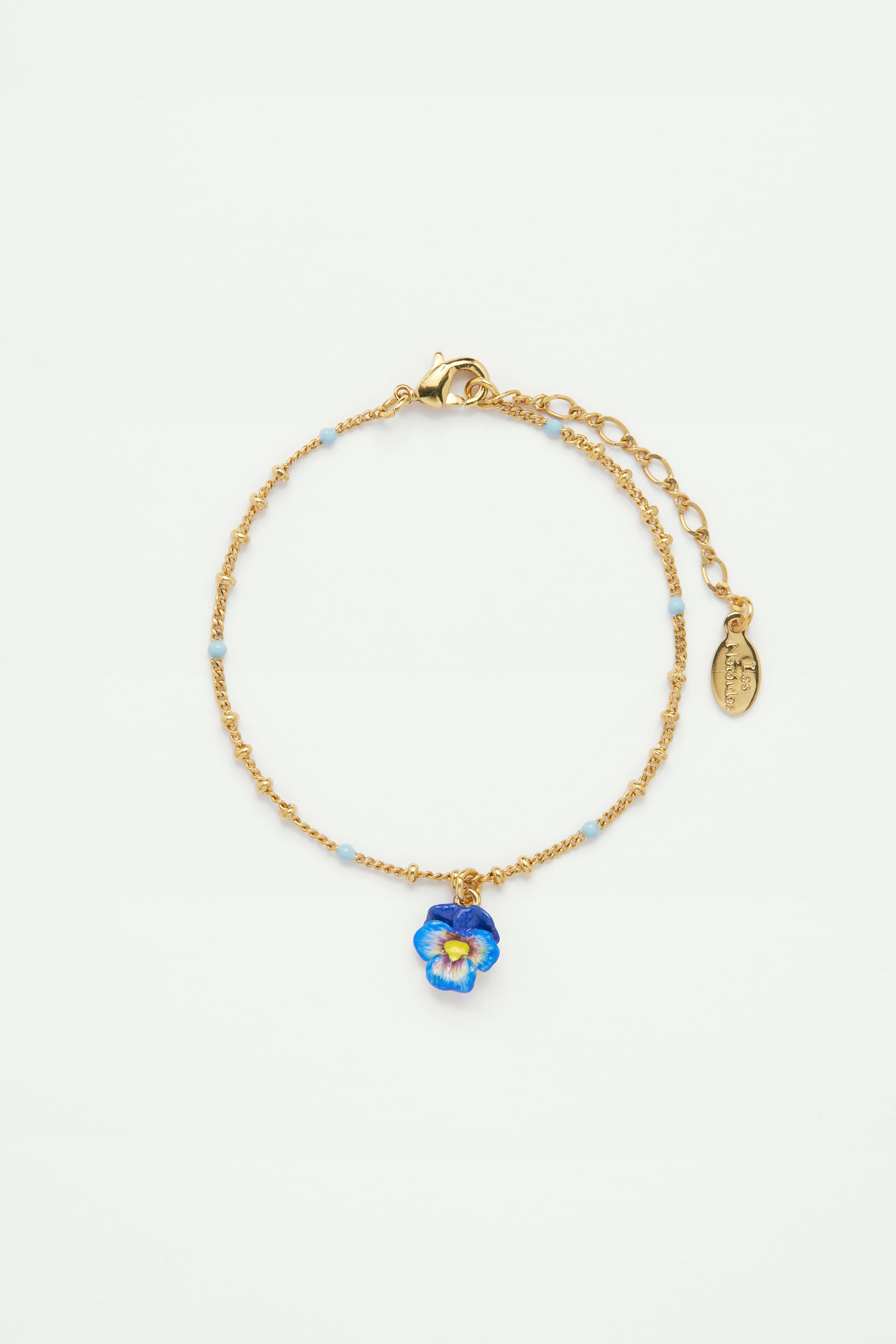 Bracelet pendentif fleur de pensée